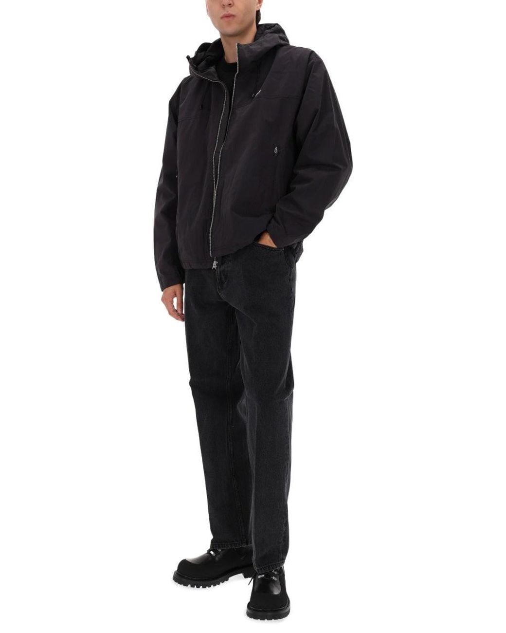 Obey Black Cotton Nylon Jacket for men