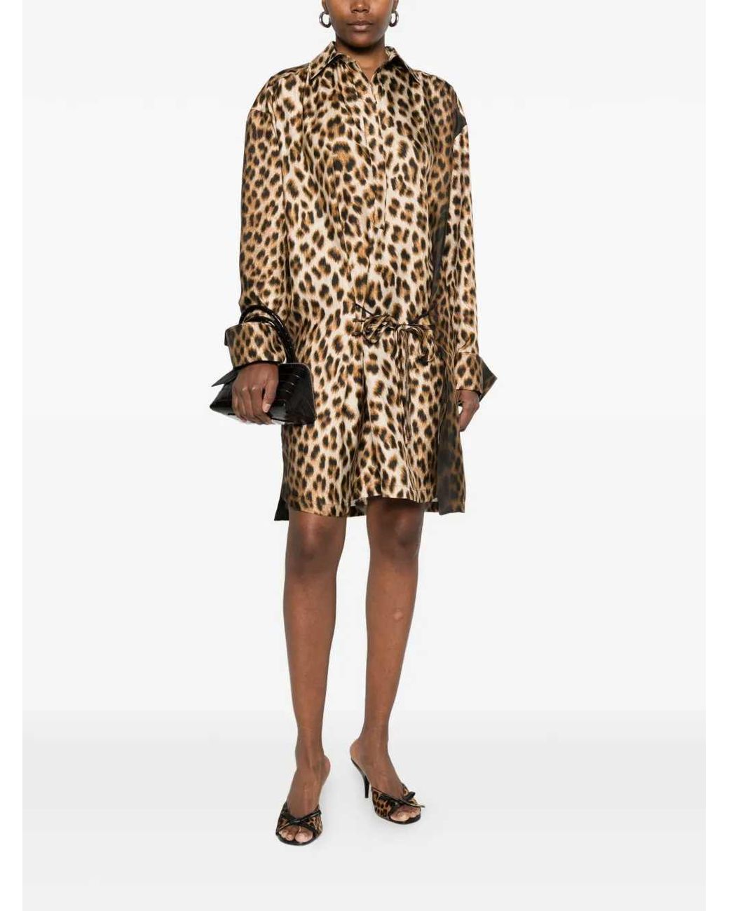 Sportmax White Leopard Midi Dress