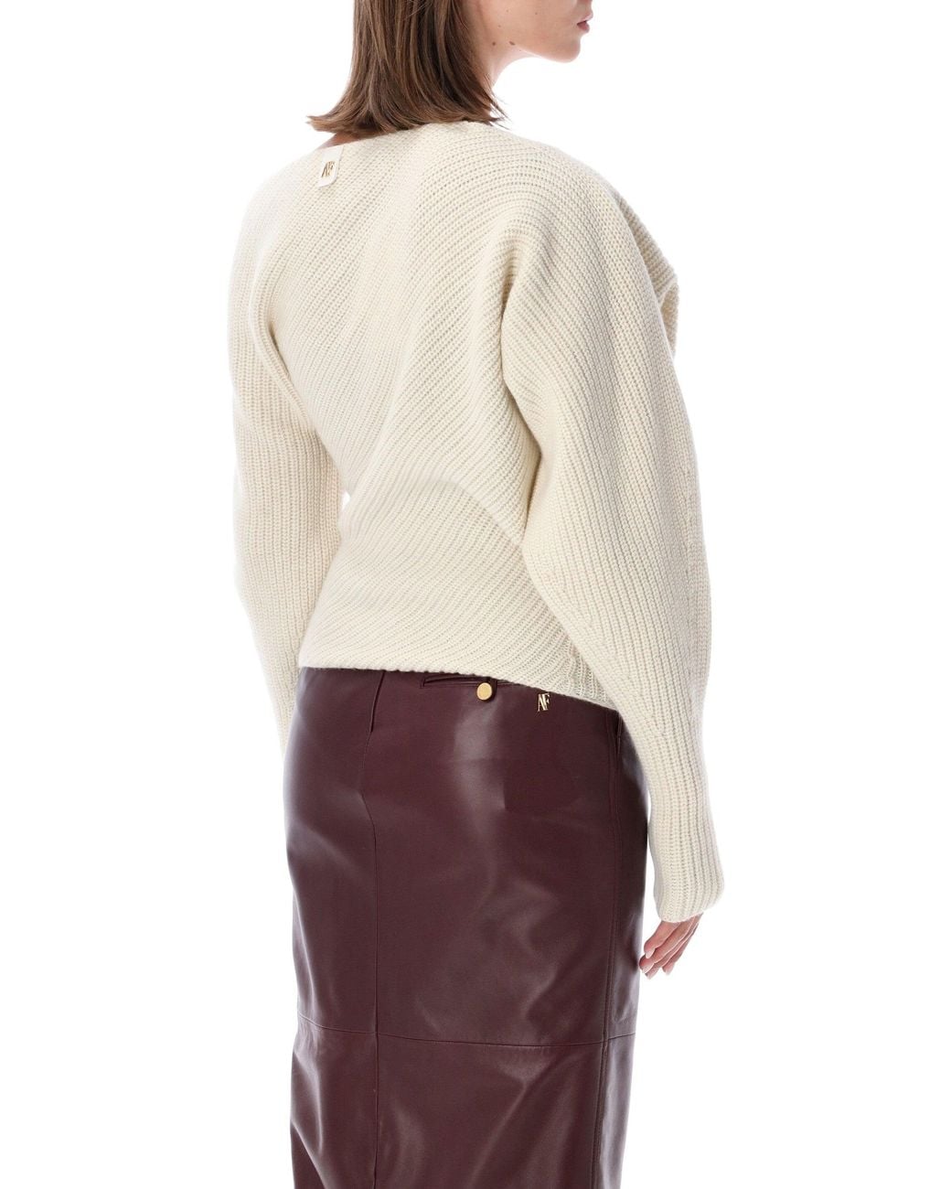 Alberta Ferretti White Alberta Ferretti Asymmetric Sweater