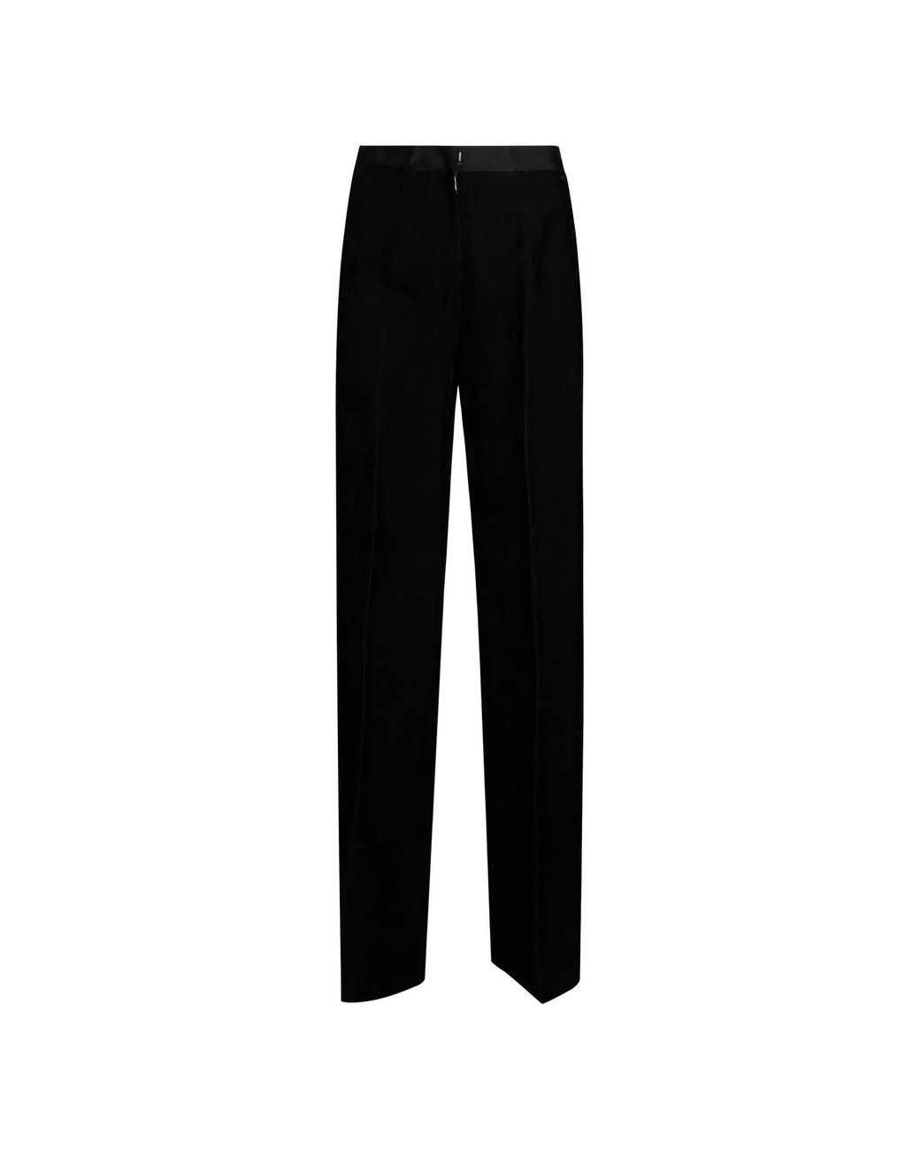 Forte_forte Black Pantalone Vita Alta Velluto Fluido Duemilarighe