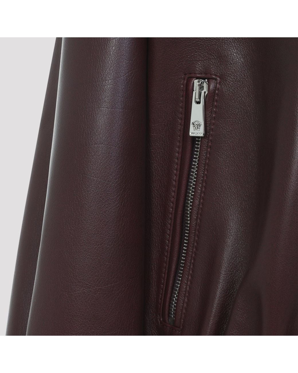 Bufalo Leather Blouson Versace de color Brown