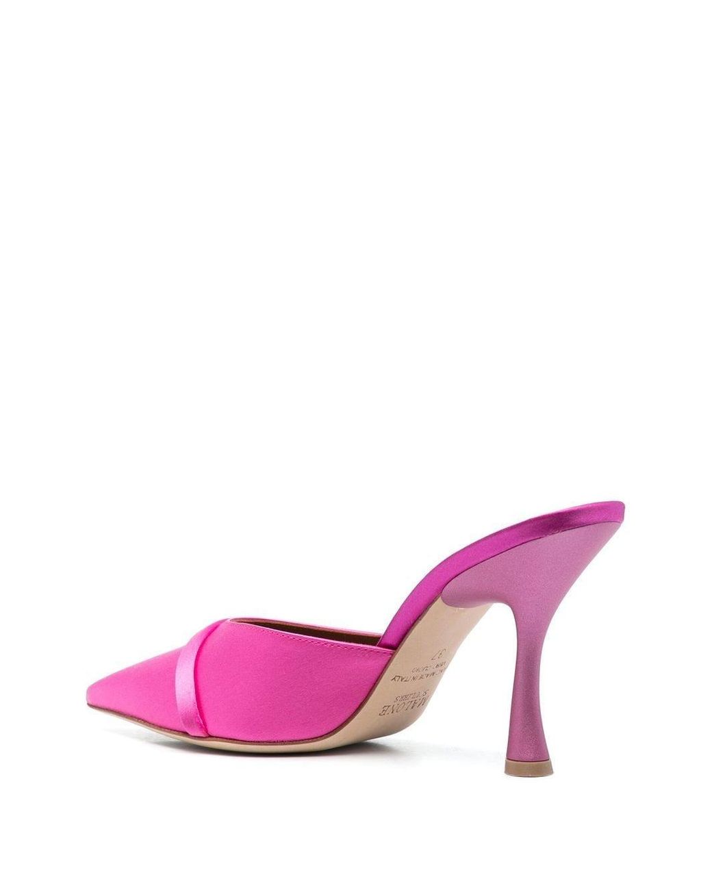 Malone Souliers Pink Joella 90 Satin Heel Mules