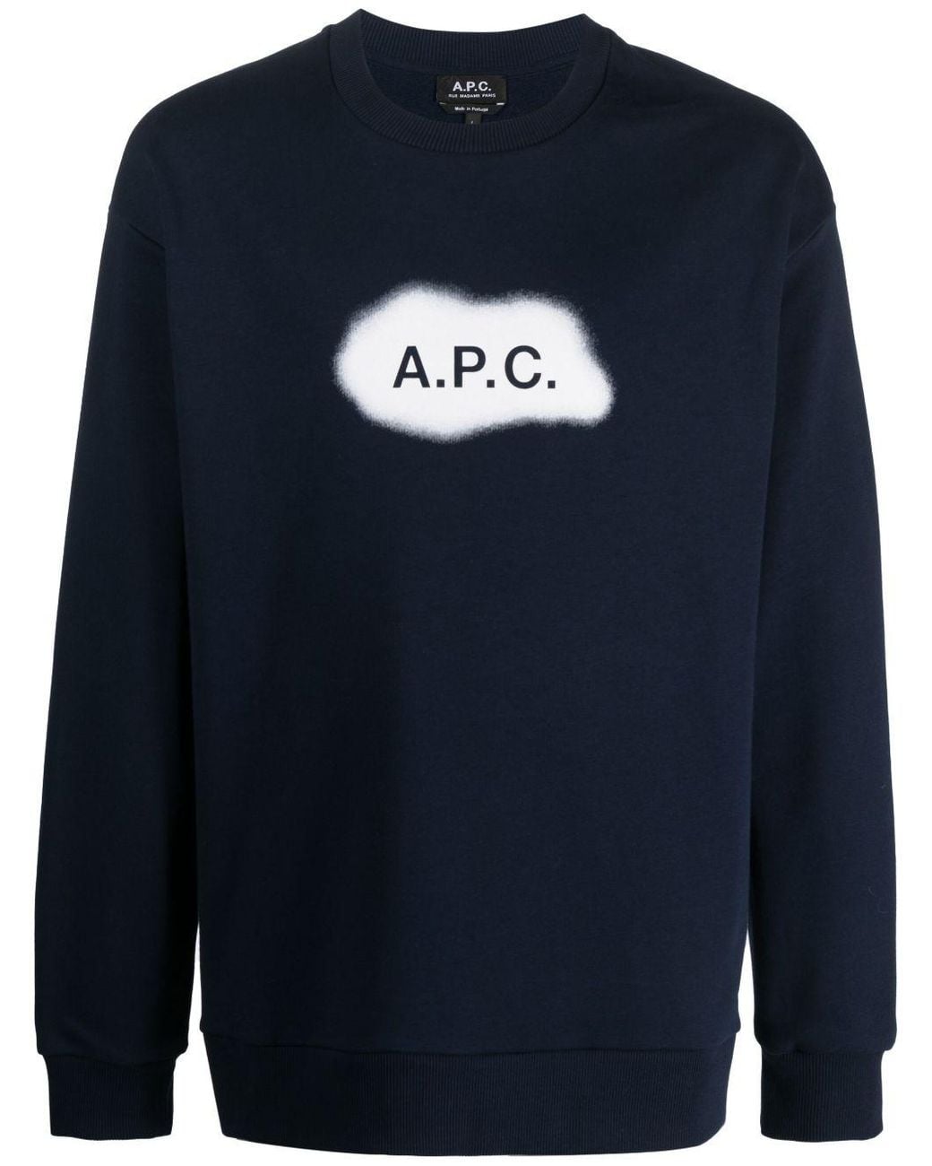 A.P.C. Blue Logo Organic Cotton Sweatshirt for men