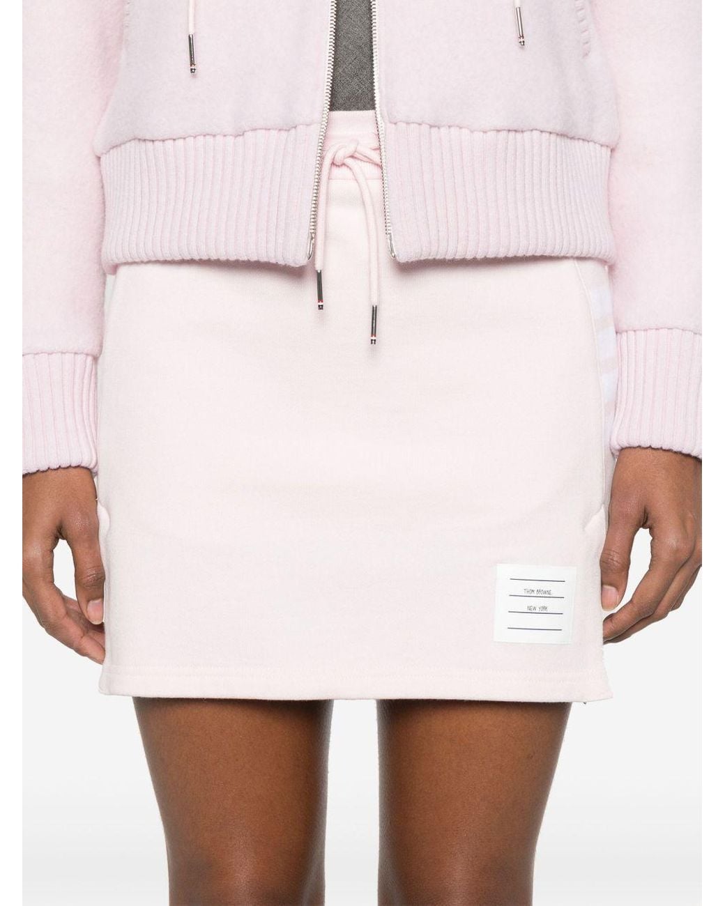 Thom Browne Pink 4Bar Cotton Mini Skirt
