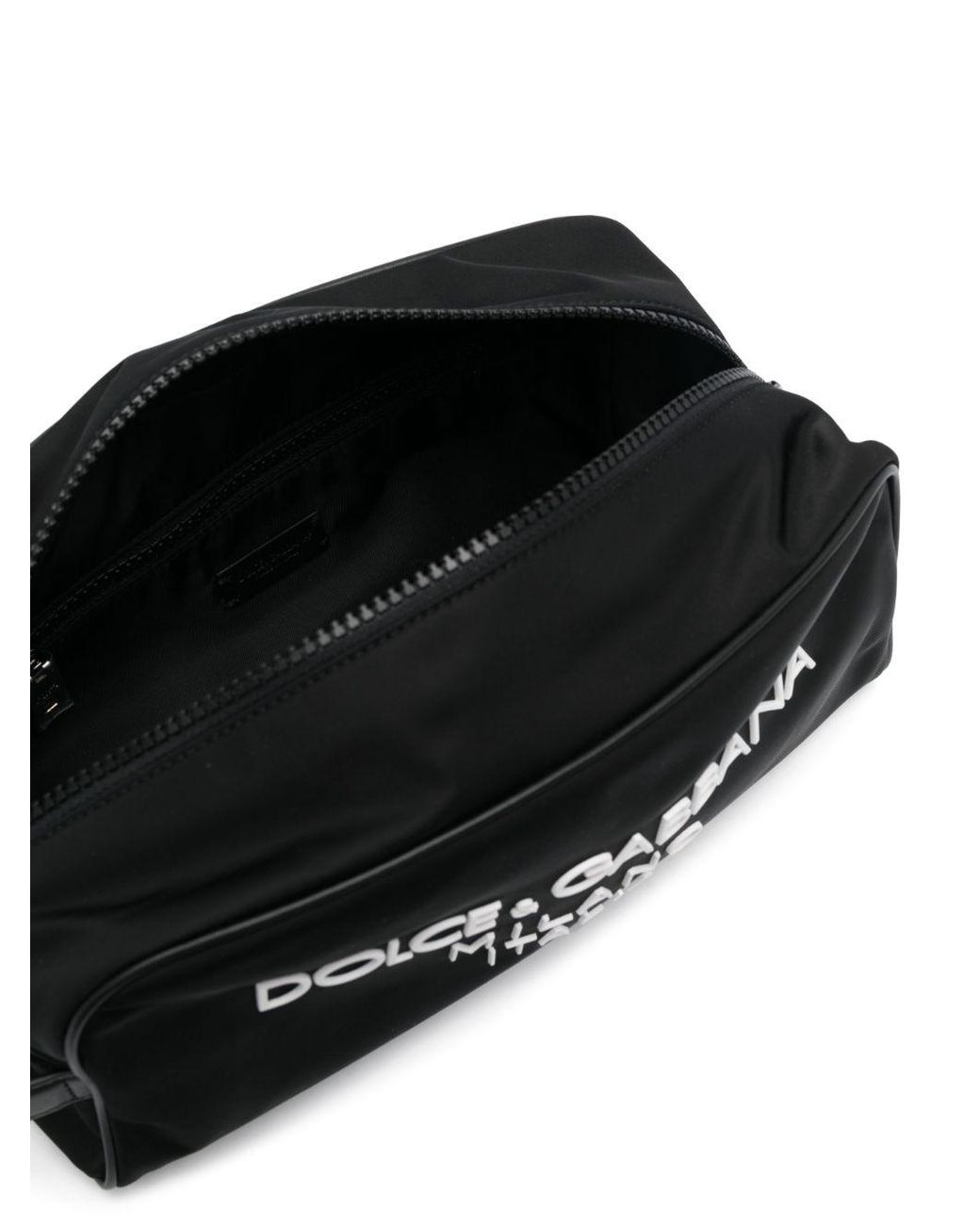 Dolce & Gabbana Black Luxury Nylon Zippered Beauty Case for men