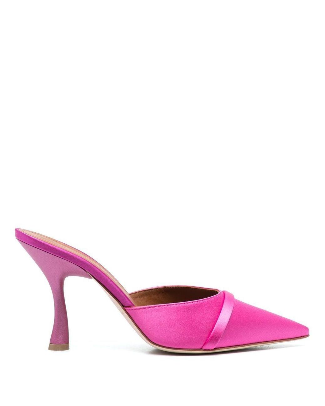 Malone Souliers Pink Joella 90 Satin Heel Mules