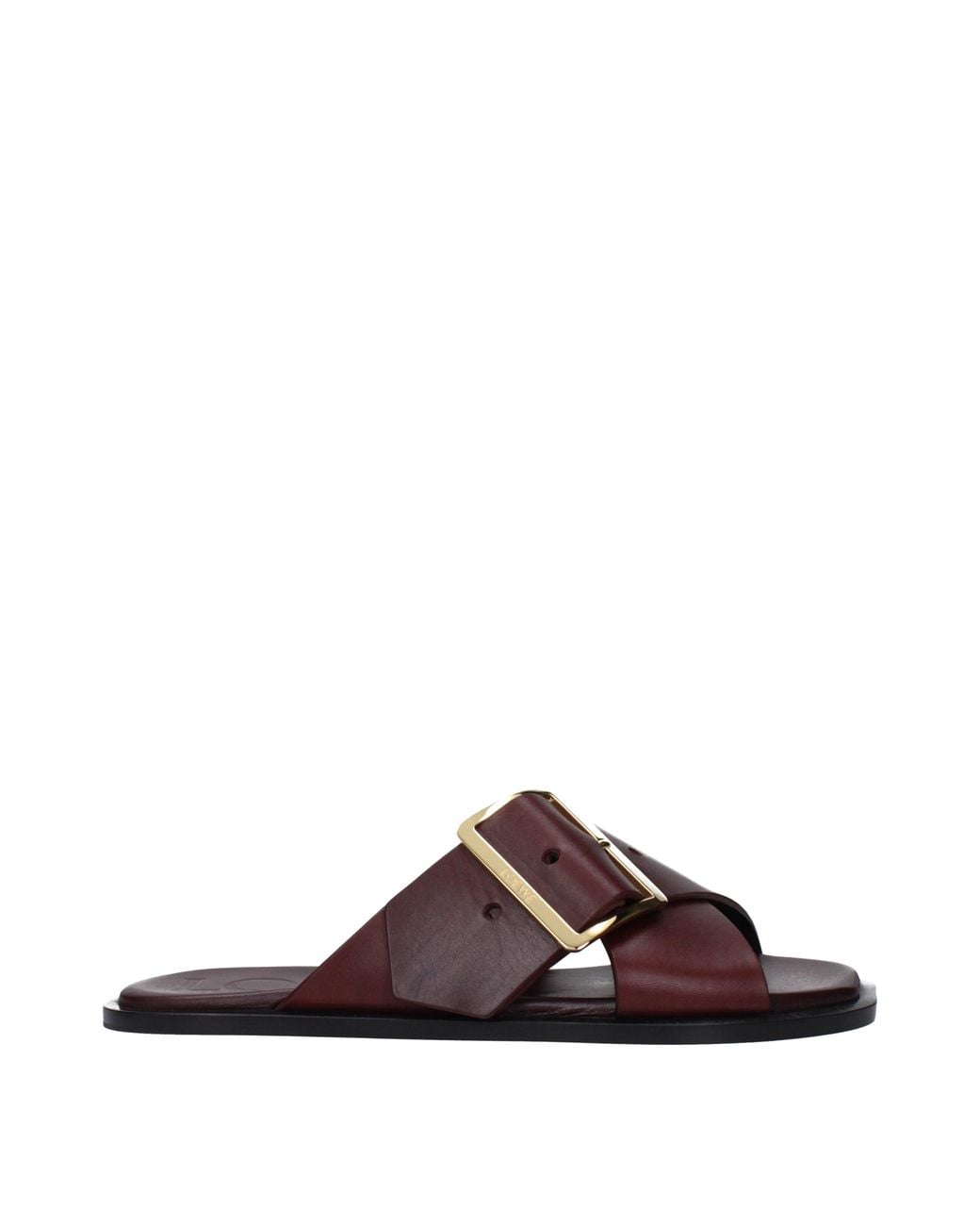 Loewe Brown Slippers And Clogs Leather/Burgundy