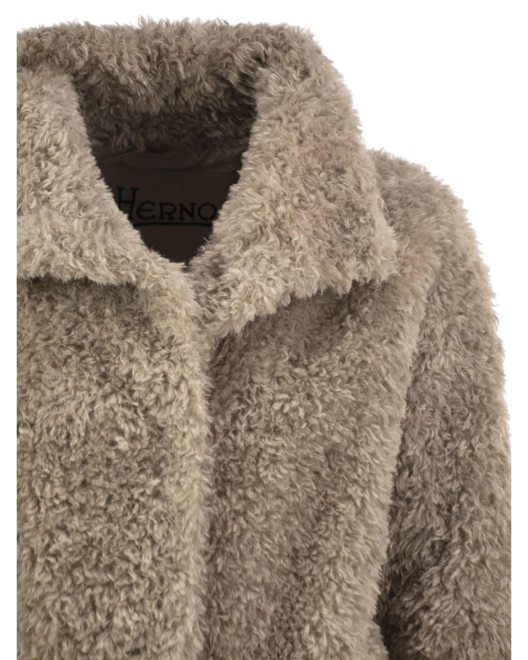 Herno Brown Teddy Shearling-Effect Jacket