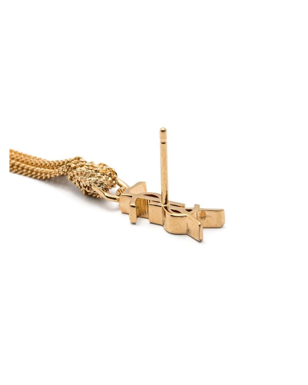 Saint Laurent White Cassandre Earrings