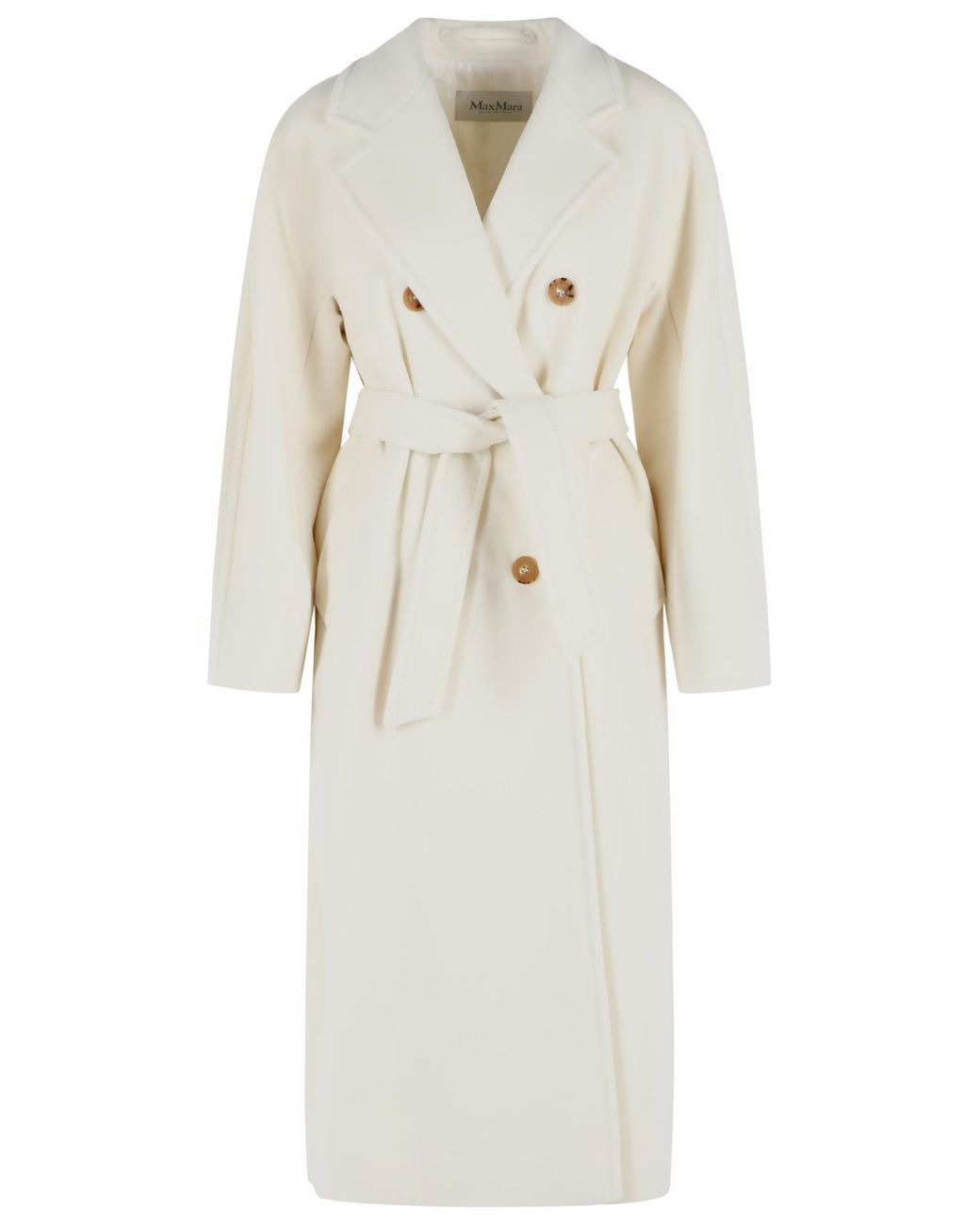 Max Mara White Madame' Virgin Wool And Cashmere Coat