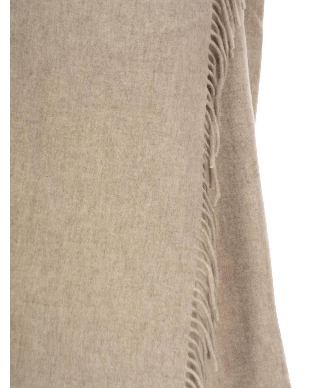 Fabiana Filippi Natural Long Gilet With Integrated Scarf Collar