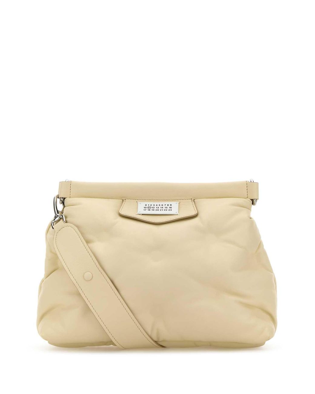 Maison Margiela Natural Ivory Nappa Leather Small Glam Slam Classique Crossbody Bag