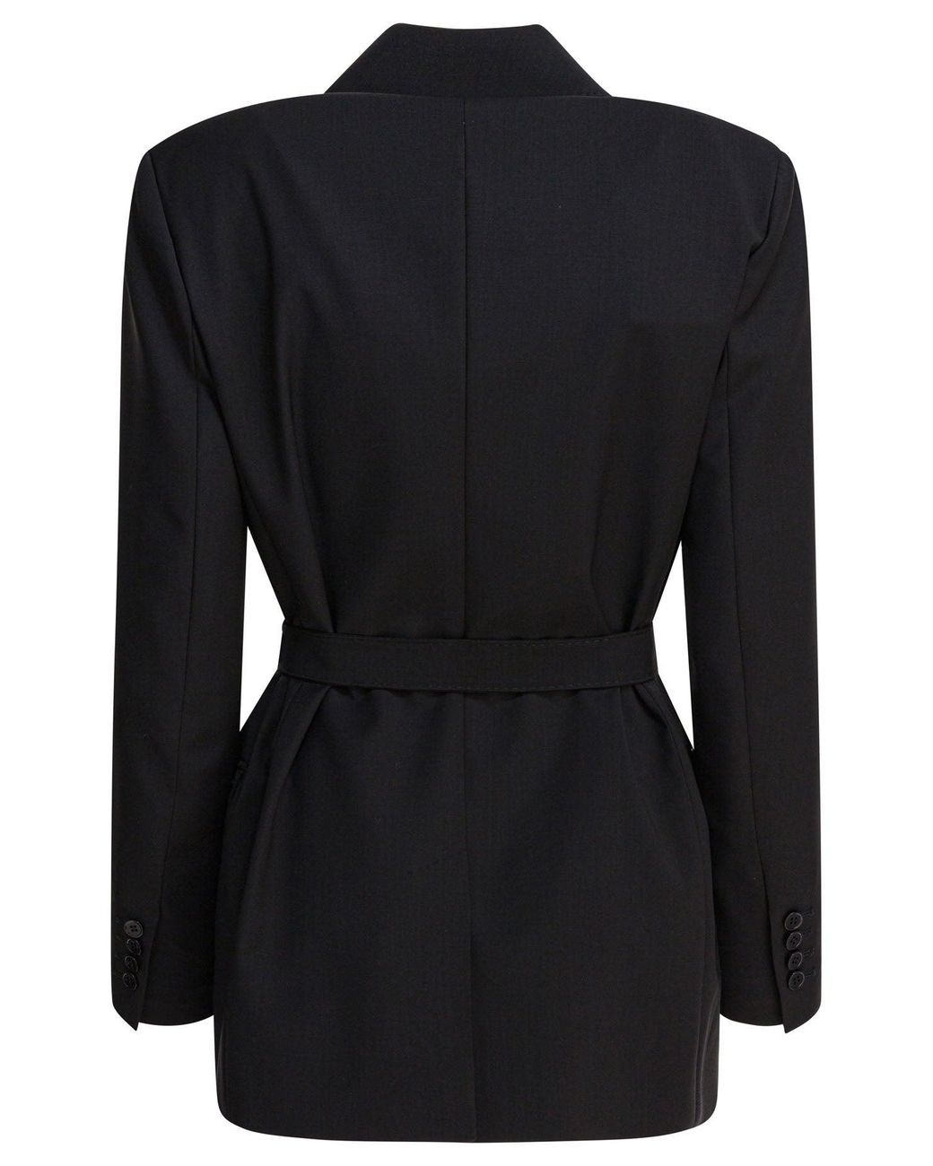 Max Mara Black Wool Canvas Blazer