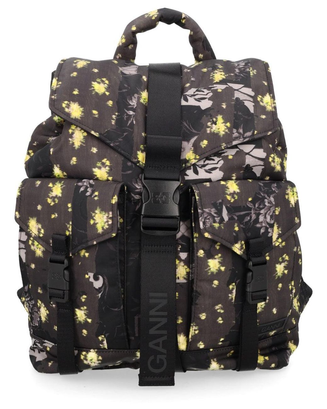 Ganni Black Zaino "Re-Tech" Con Logo