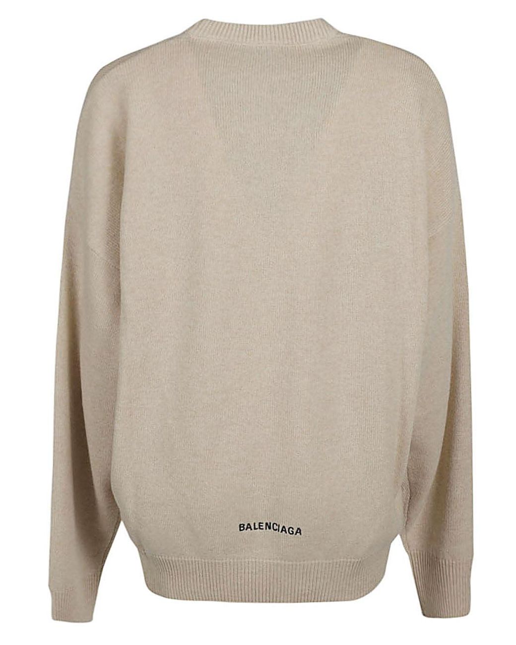Balenciaga Natural Cashmere Crewneck Sweater