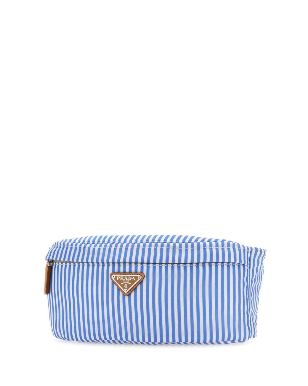 Prada Blue Printed Re-Nylon Belt Bag for men