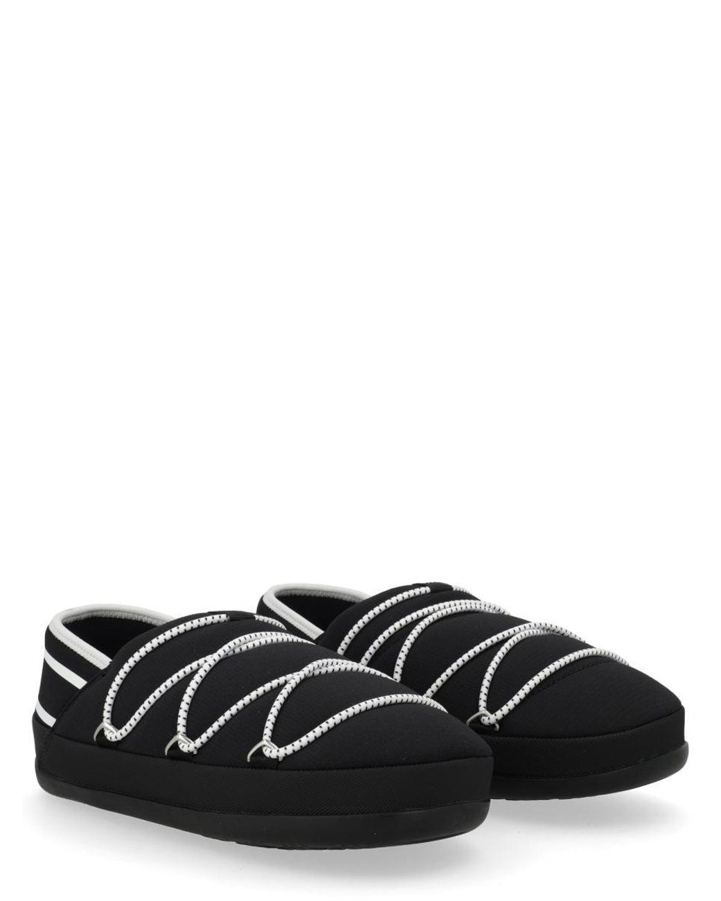 Moon Boot Black Logo Slippers
