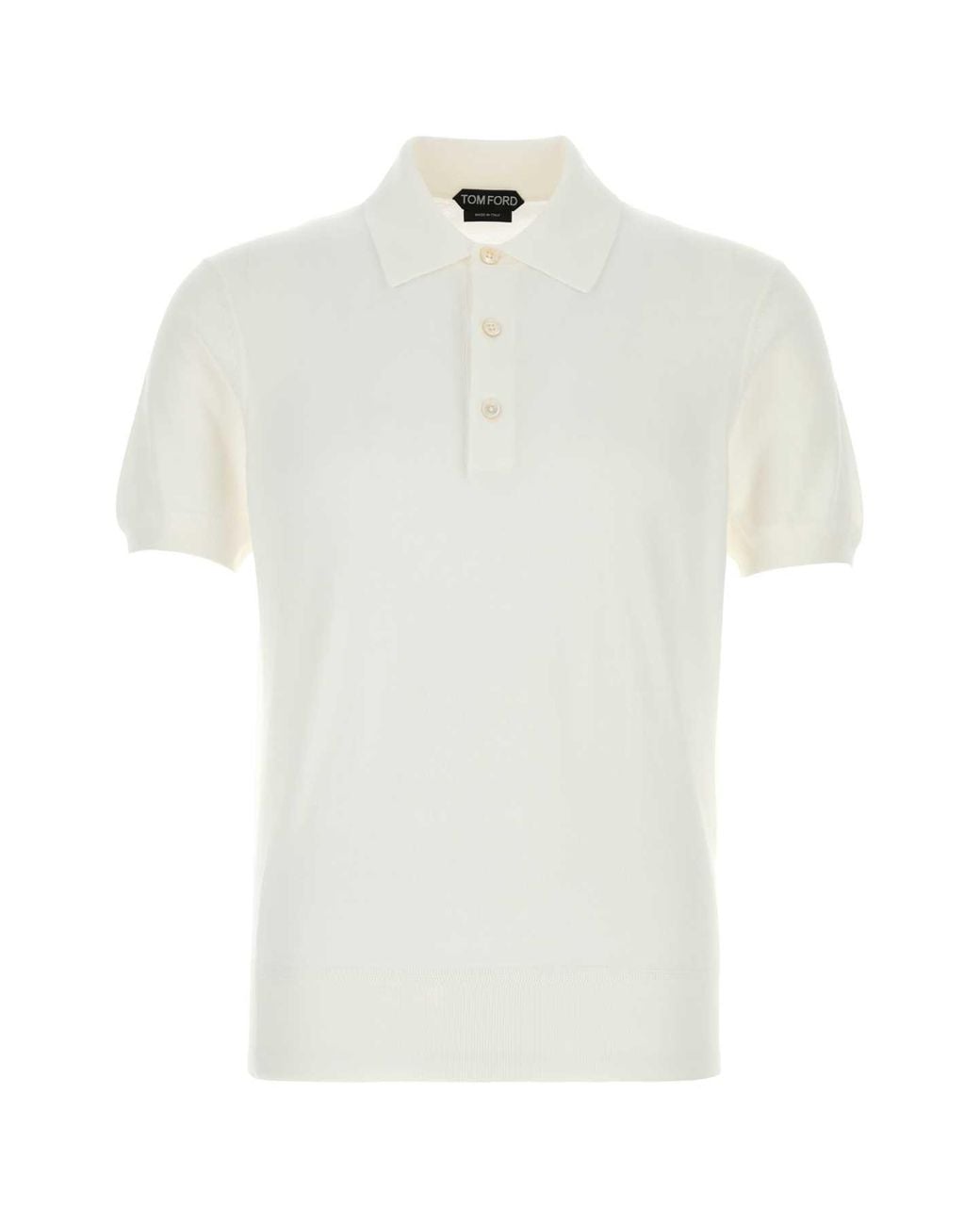 Tom Ford White Cotton Polo Shirt