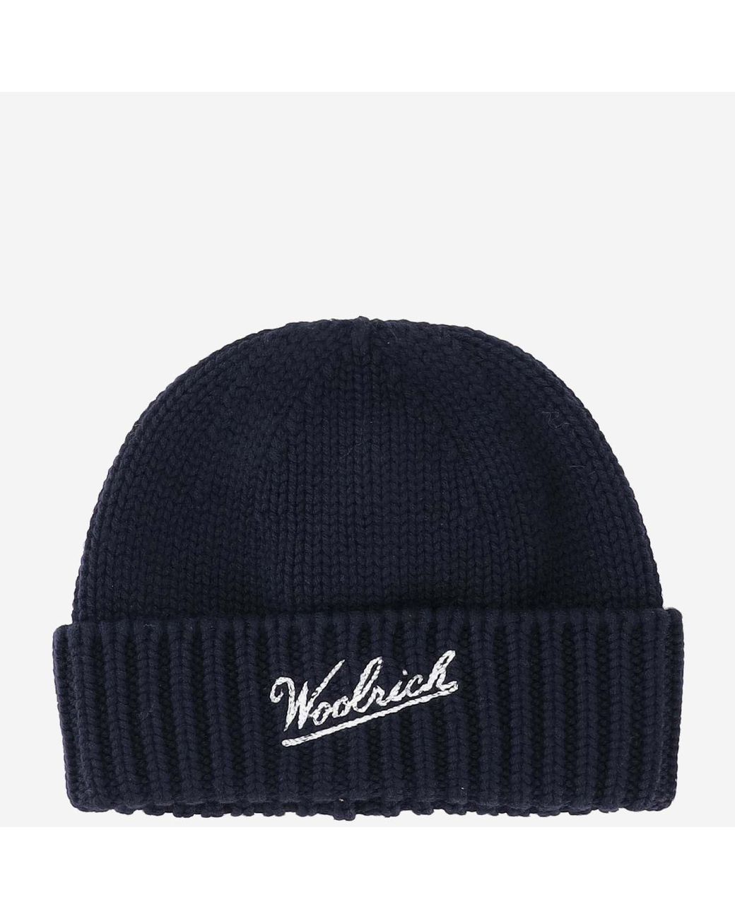 Woolrich Woll Mütze mit Logo in Blue für Herren