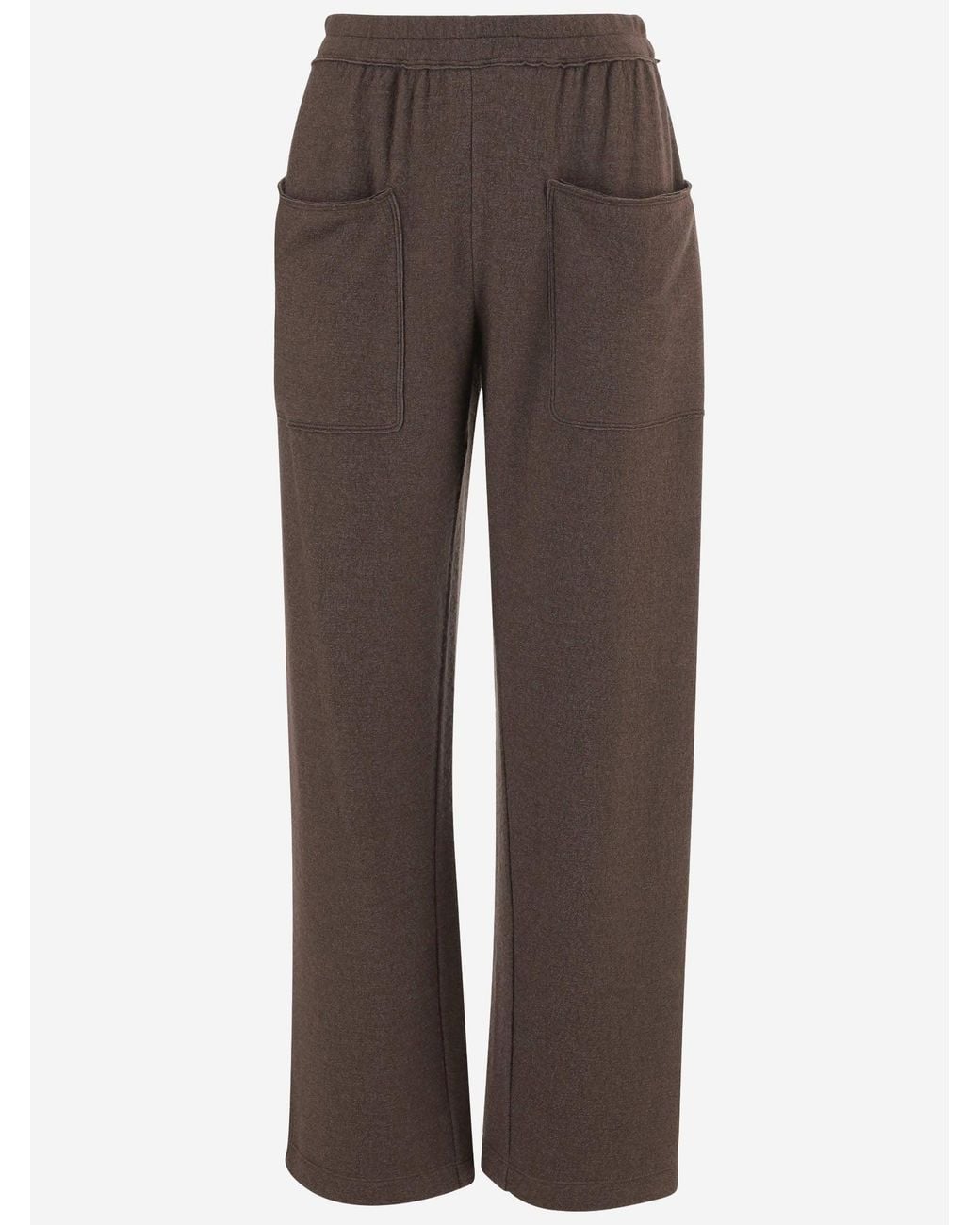 Giorgio Armani Brown Stretch Silk And Cashmere Pants