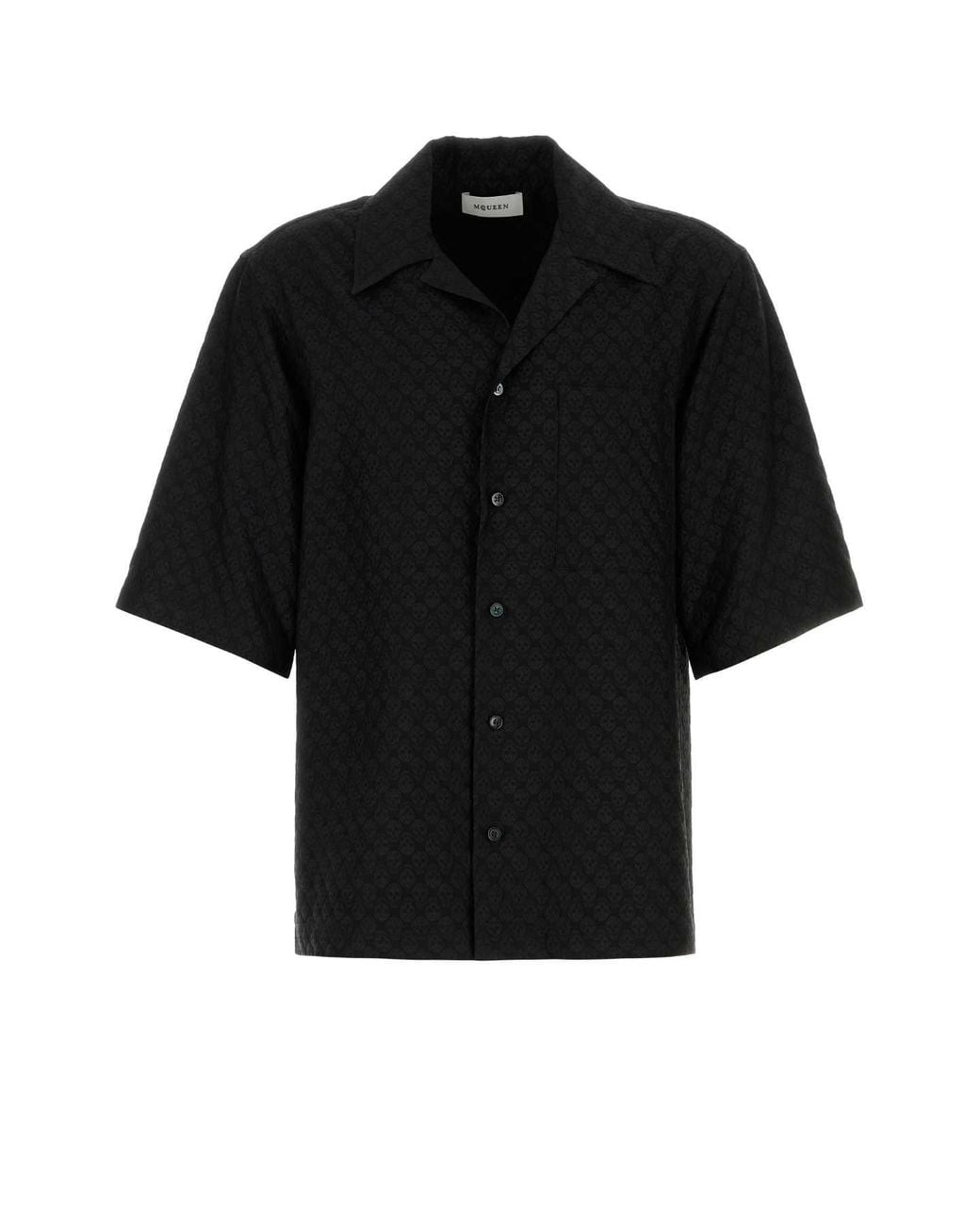 McQueen Black Skull Jacquard Shirt For for men