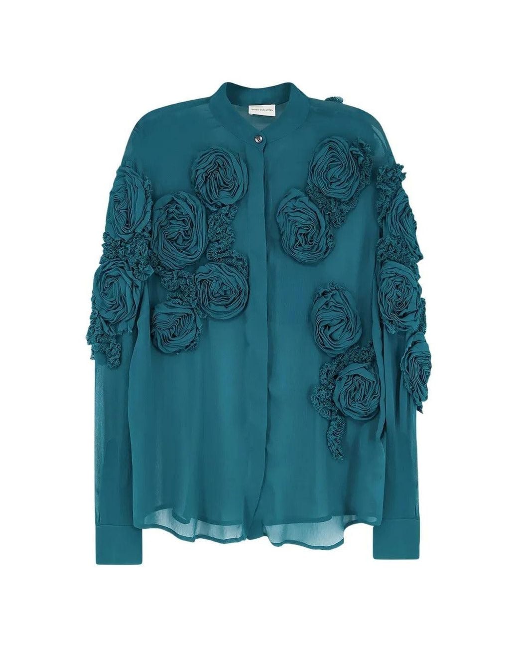 Dries Van Noten Blue Chowsa Emb 3376 W.W.Shirt Pet