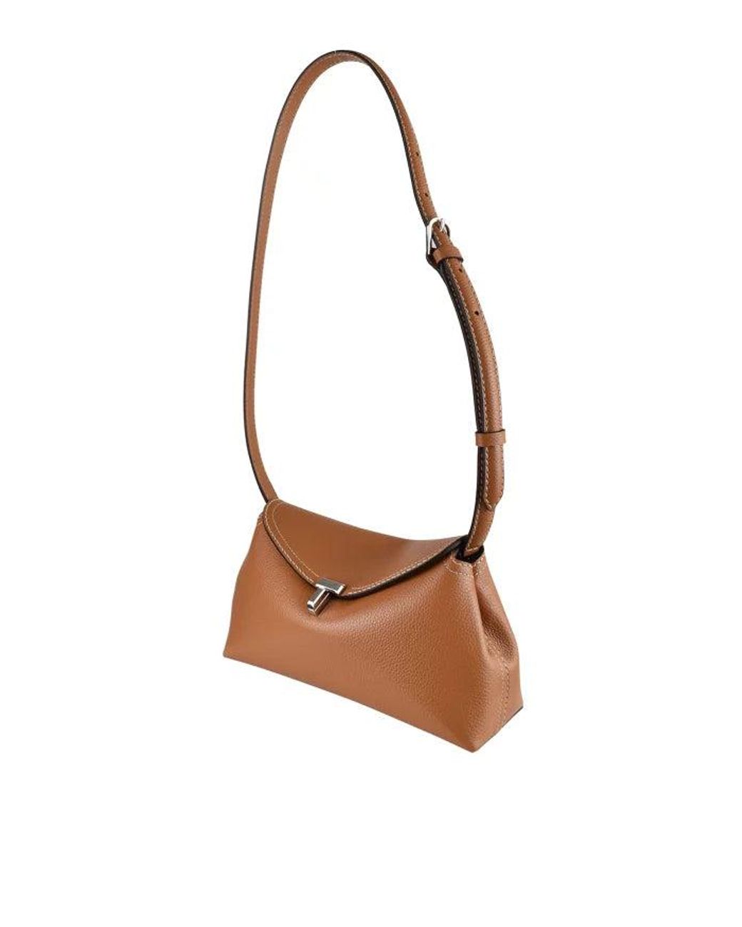 Totême Brown T-Lock Clutch
