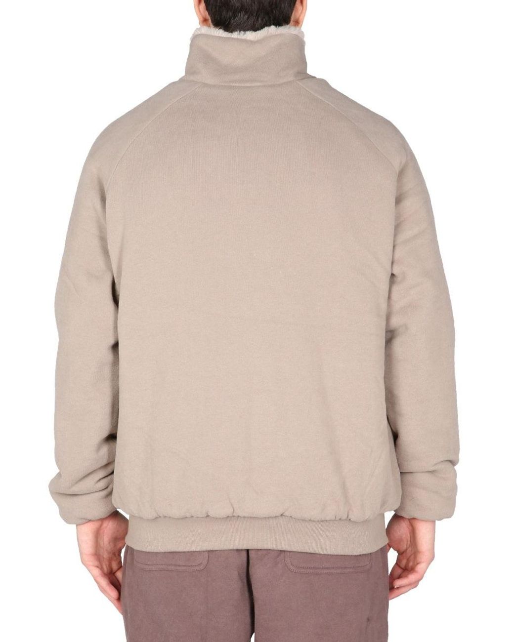 MOUTY Natural "Nyc" Cotton And Faux Fur Reversible Sweatshirt With Embroidered Logo for men