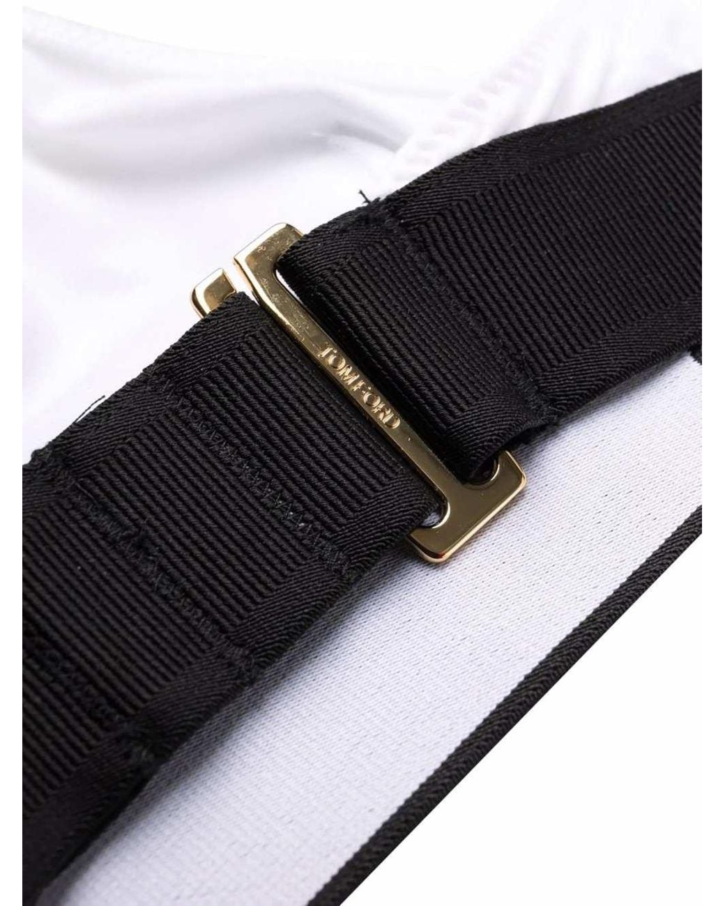 Tom Ford Black Triangle Bra With Logo Band