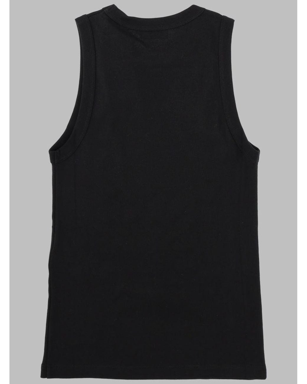 Saint Laurent Black Tank Top Cassandre Ribbed