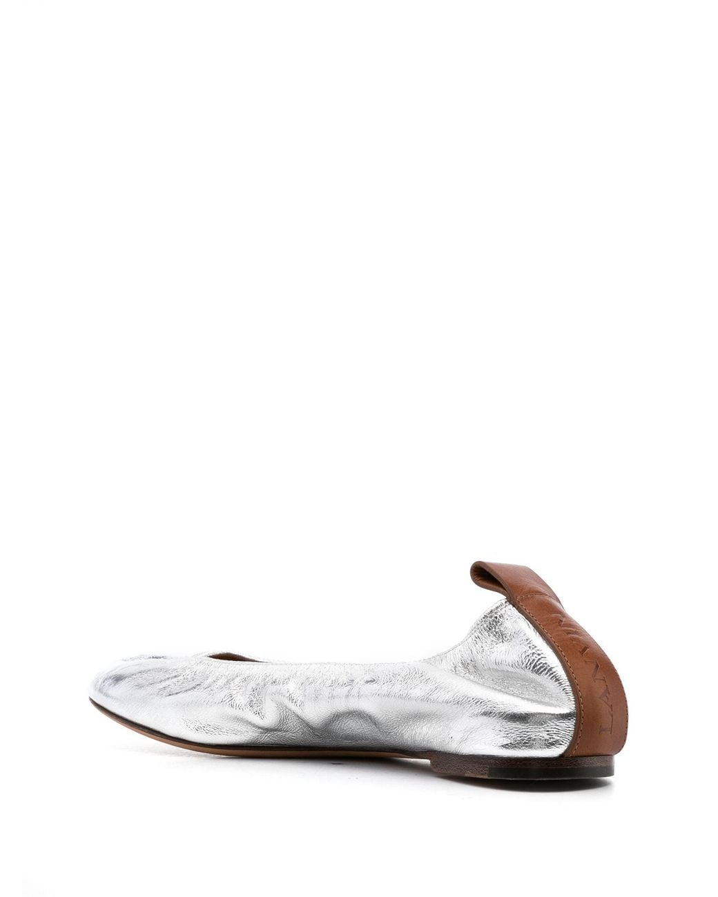 Lanvin White Metallic Leather Ballerina Shoes for men