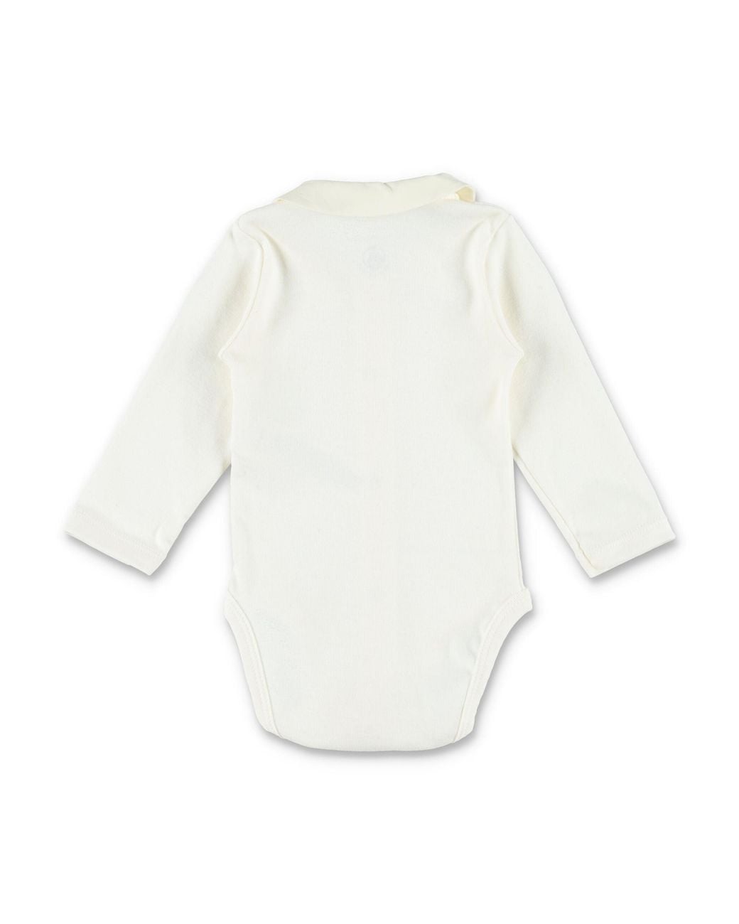 Petit Bateau White Mini Floral Embroidered Cotton Bodysuit With Peter Pan Collar