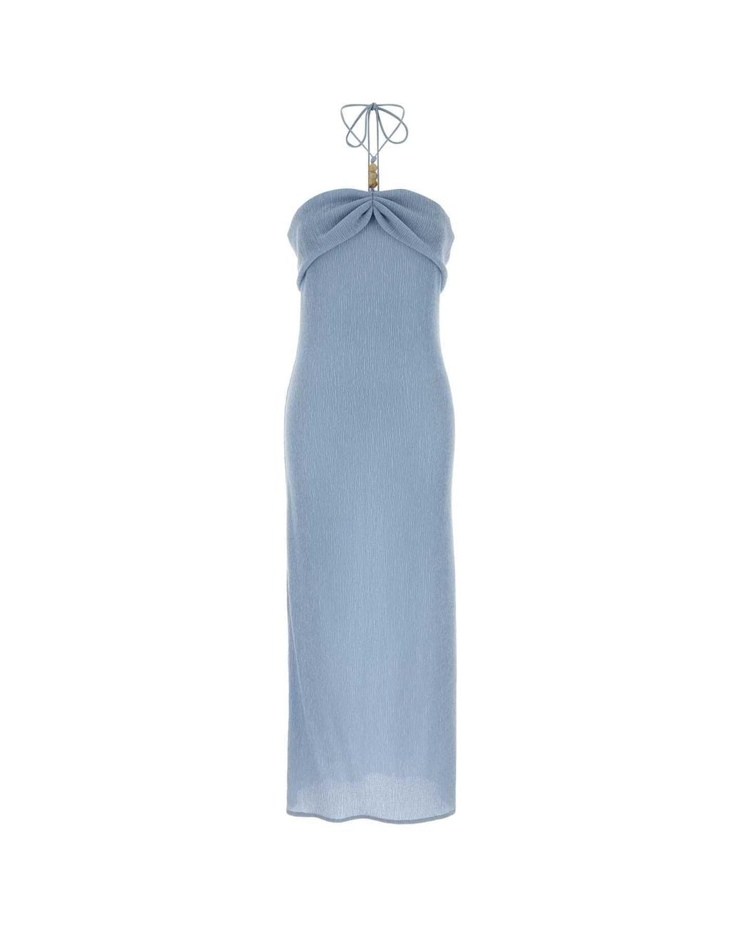 Magda Butrym Blue Light Stretch Lyocell Blend Dress