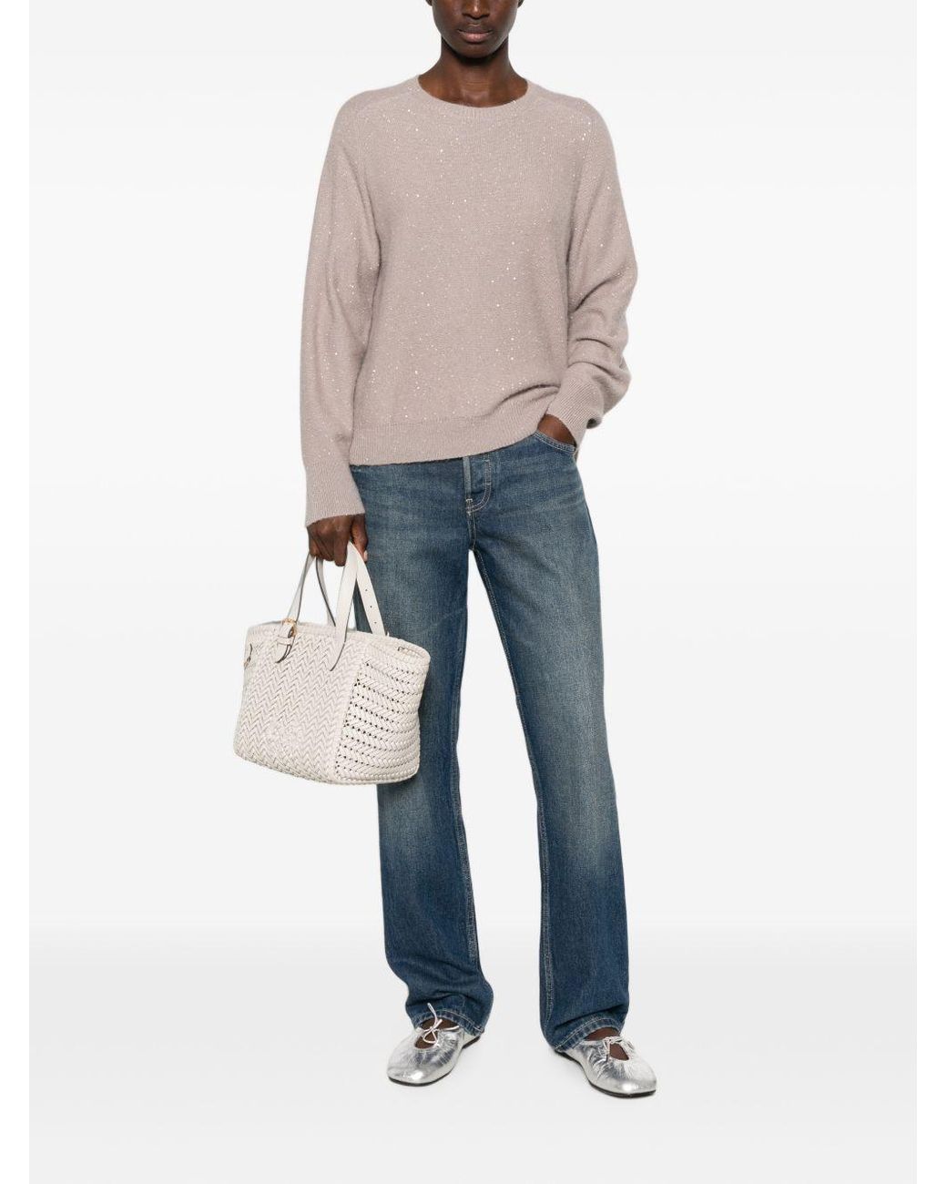 Fabiana Filippi Natural Wool And Silk Blend Sweater