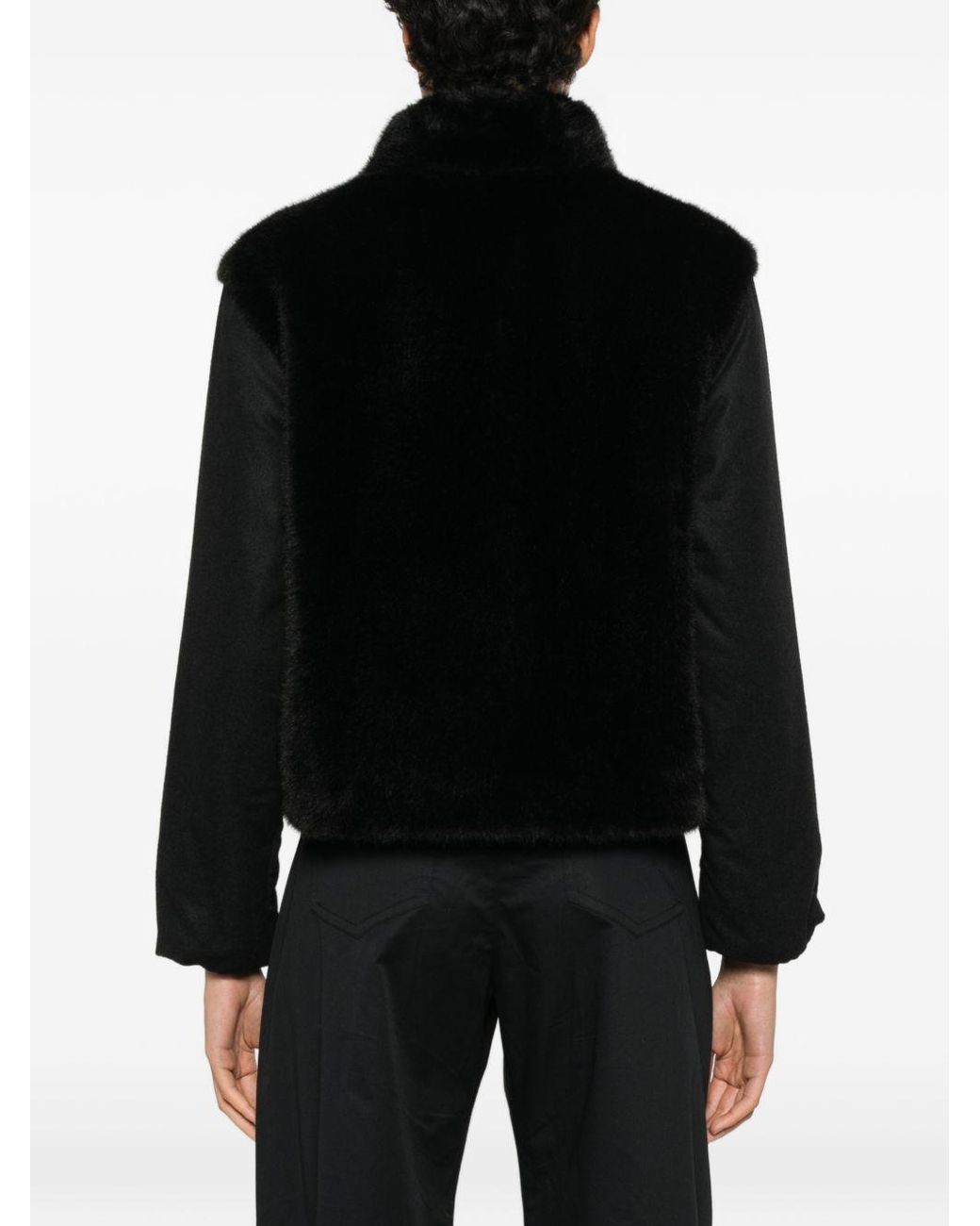 Herno Black Faux Fur Coat