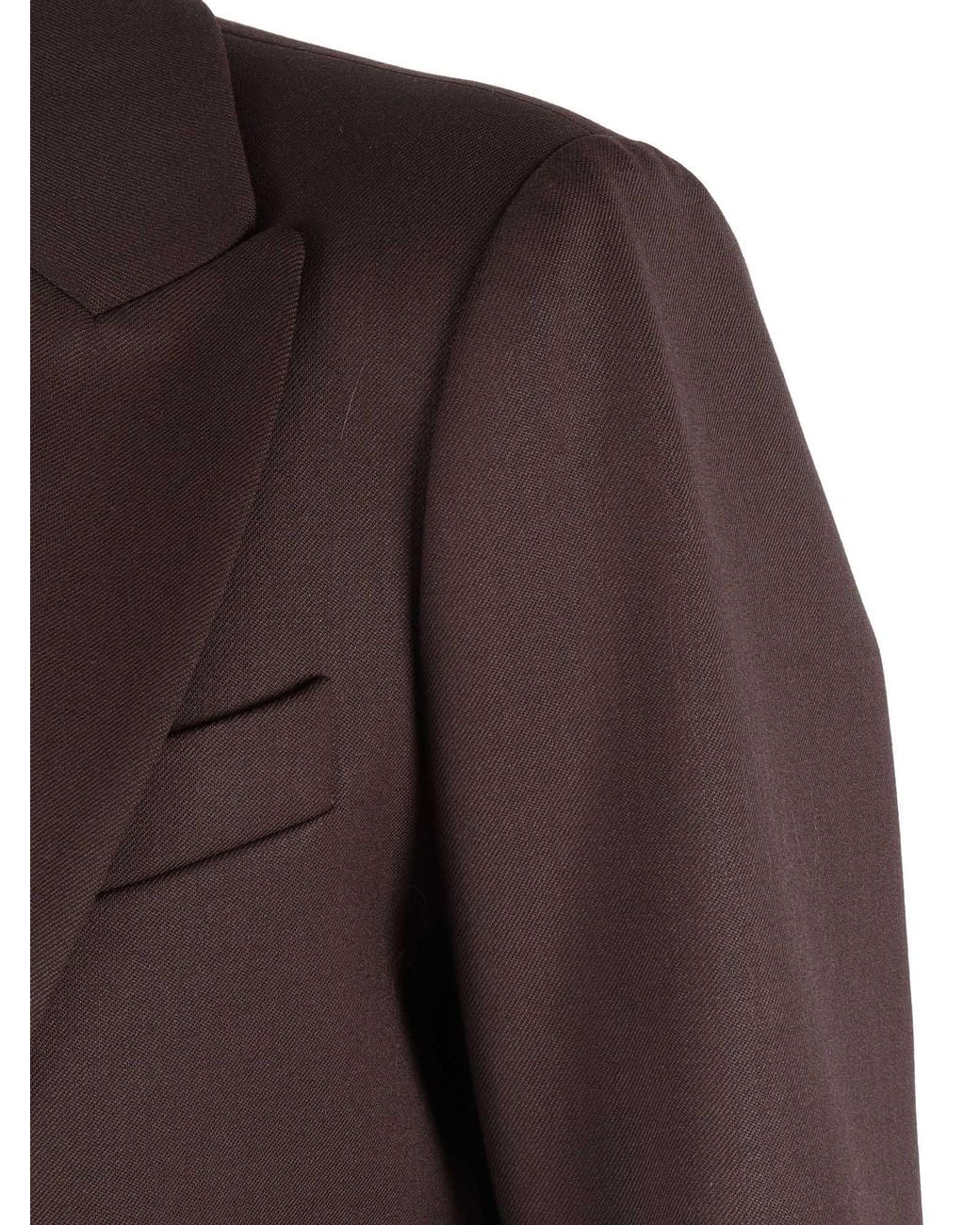 P.A.R.O.S.H. Brown Tailored Blazer With Structured Shoulders
