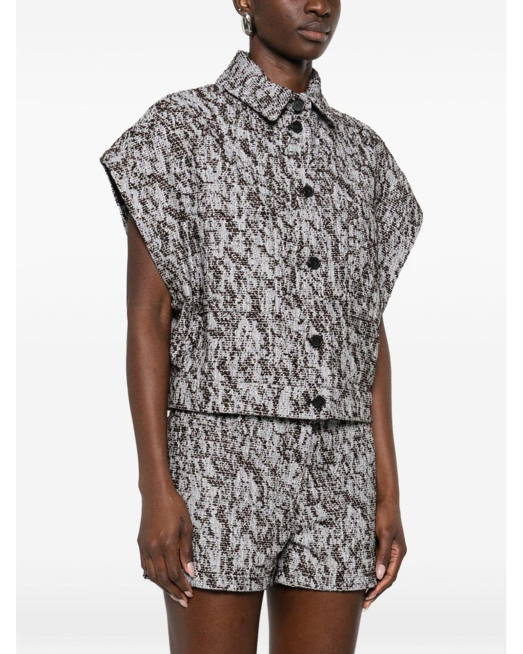 IRO Gray Estel Cotton Blend Shirt