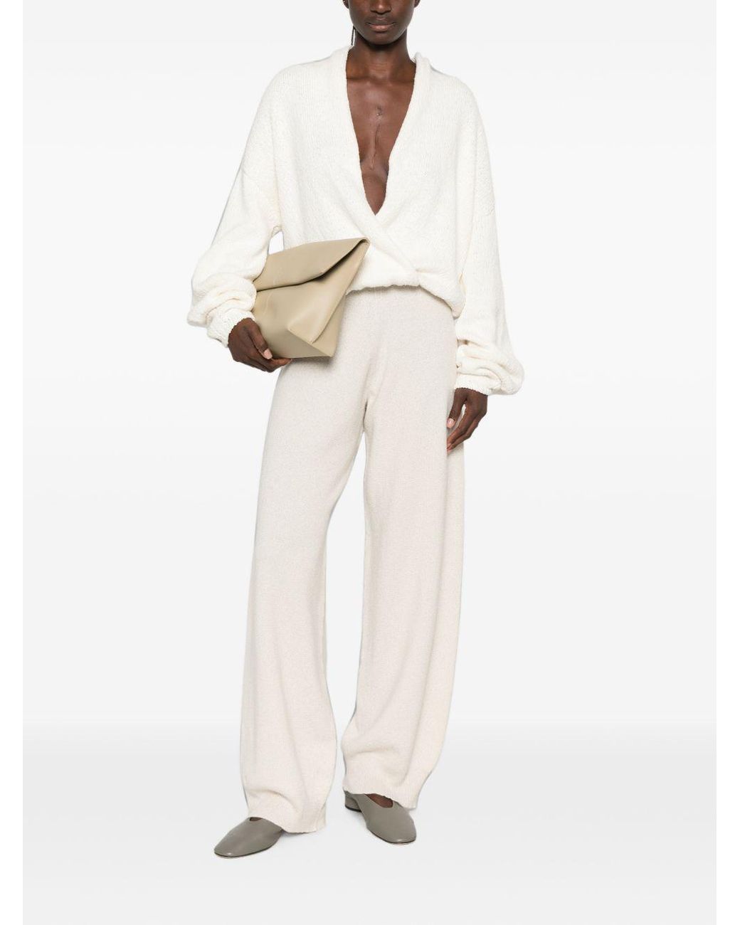 Fabiana Filippi White Wool Blend Trousers