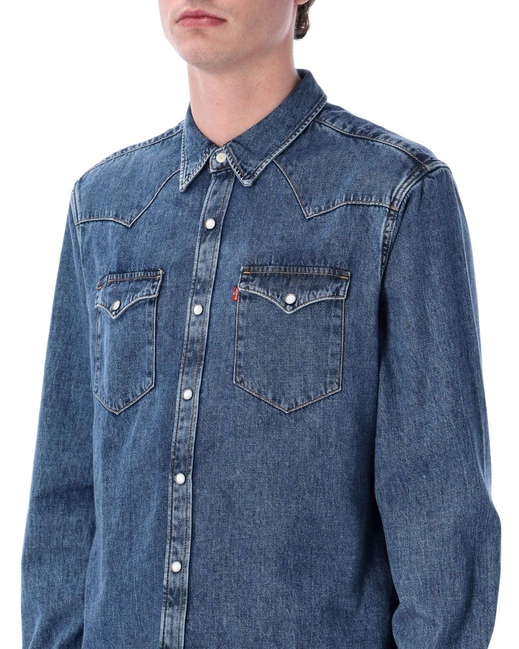 Levi's Blue Western Denim Shirt for men