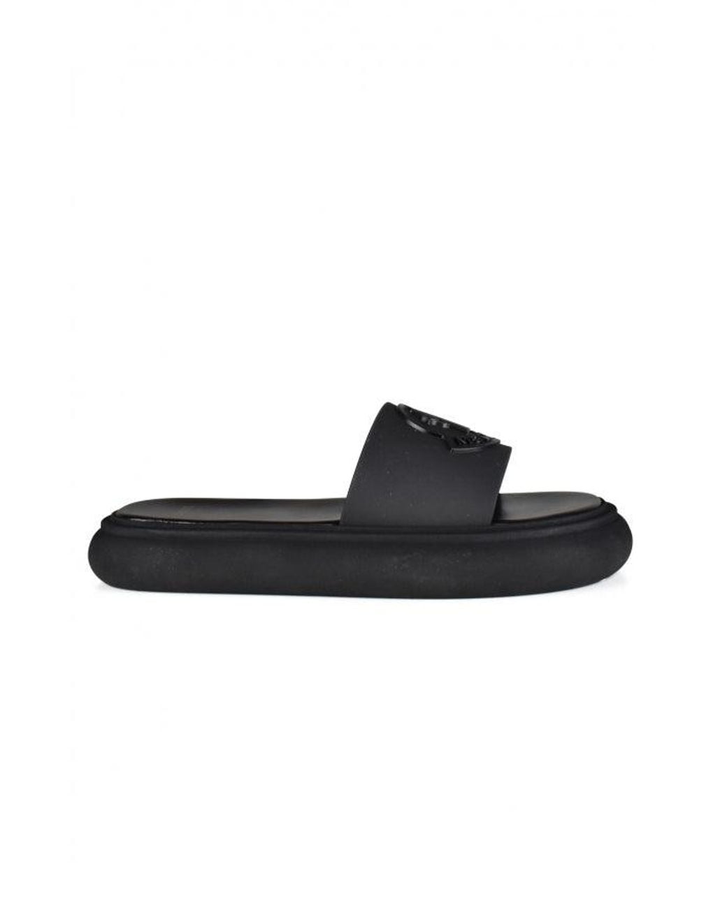 Moncler Black Rubber Sole Logo Slippers