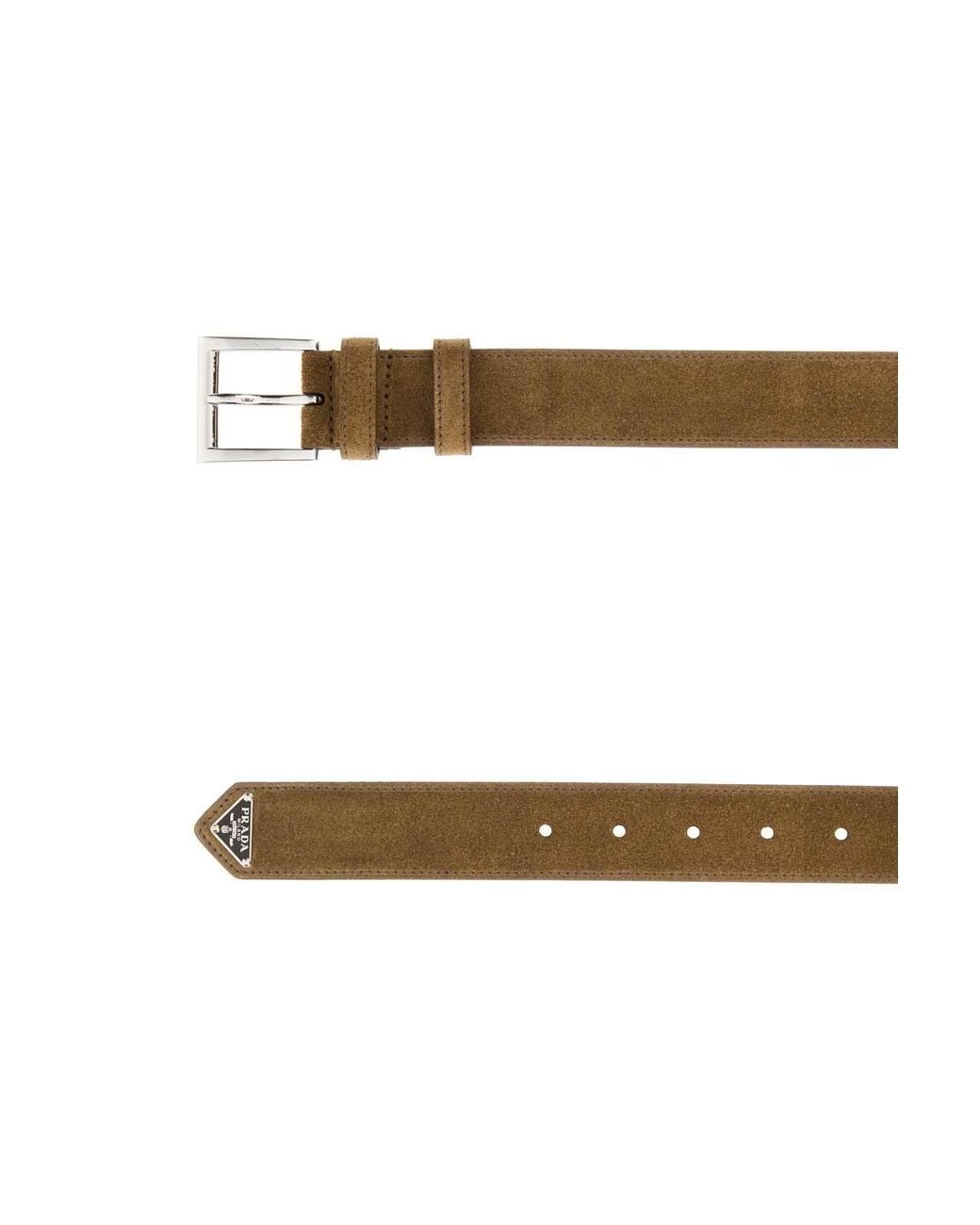 Prada Brown Cotton Suede-Style Belt for men