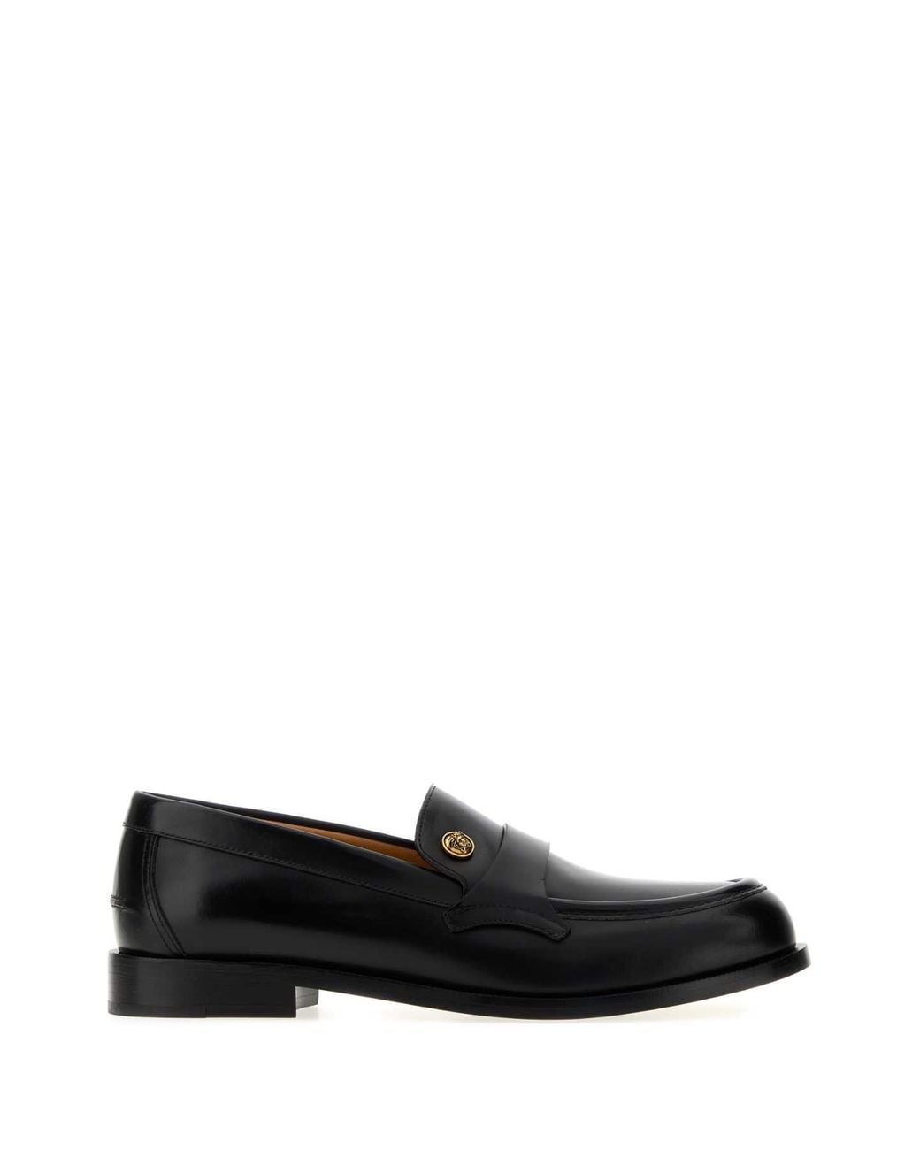 Versace Black Leather Loafers
