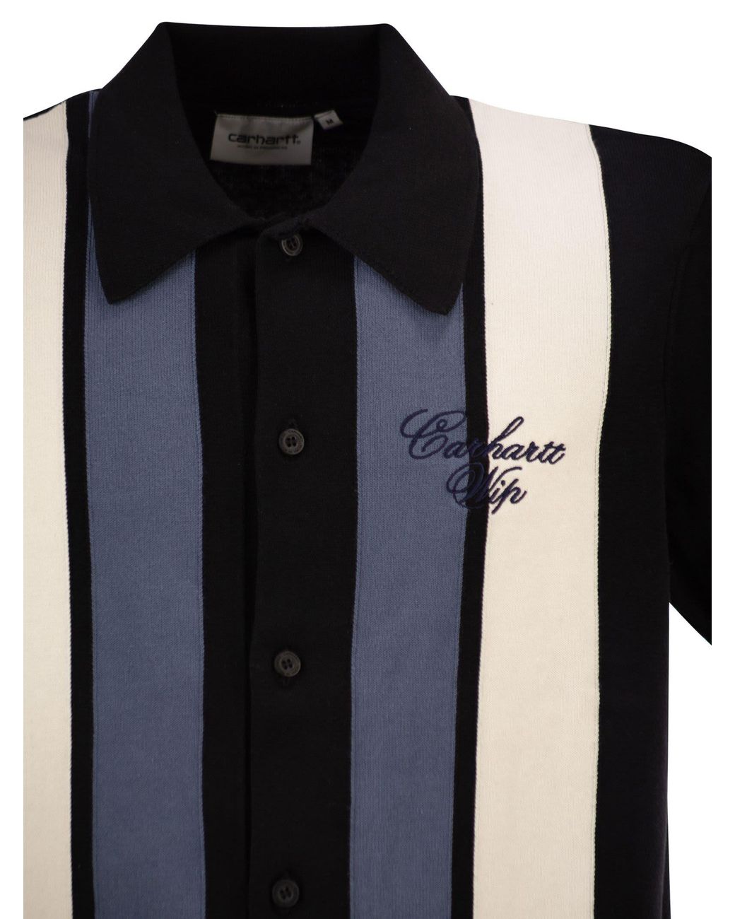 Carhartt Black Striped Shirt With Short Sleeves