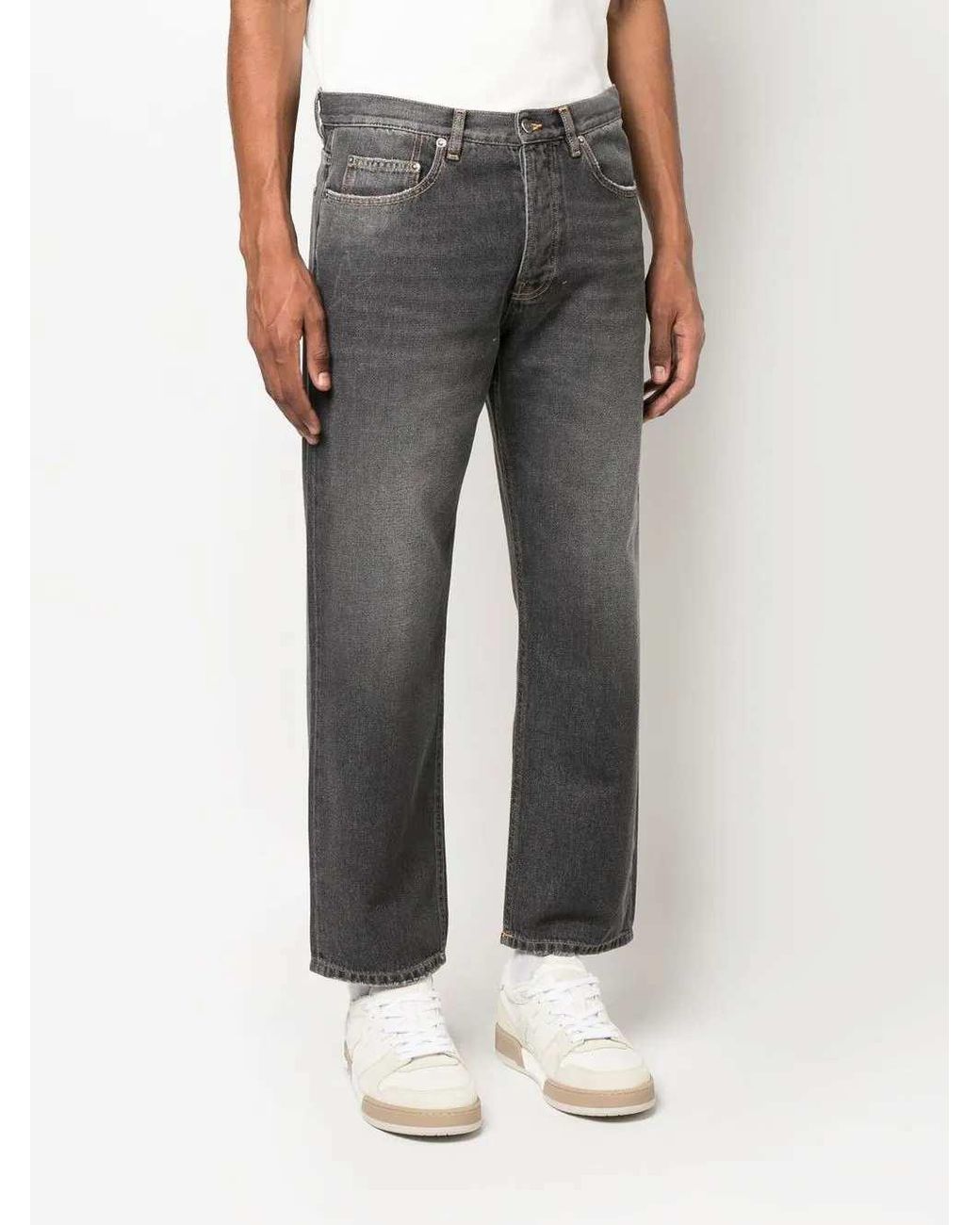Golden Goose Deluxe Brand Ausgeblichene Straight-Leg-Jeans in Gray für Herren