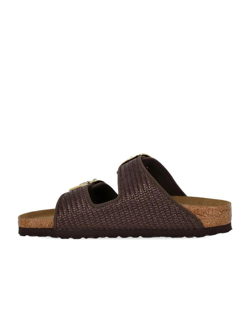 Birkenstock Brown Arizona Raffia Big Buckle Carafe Sandal