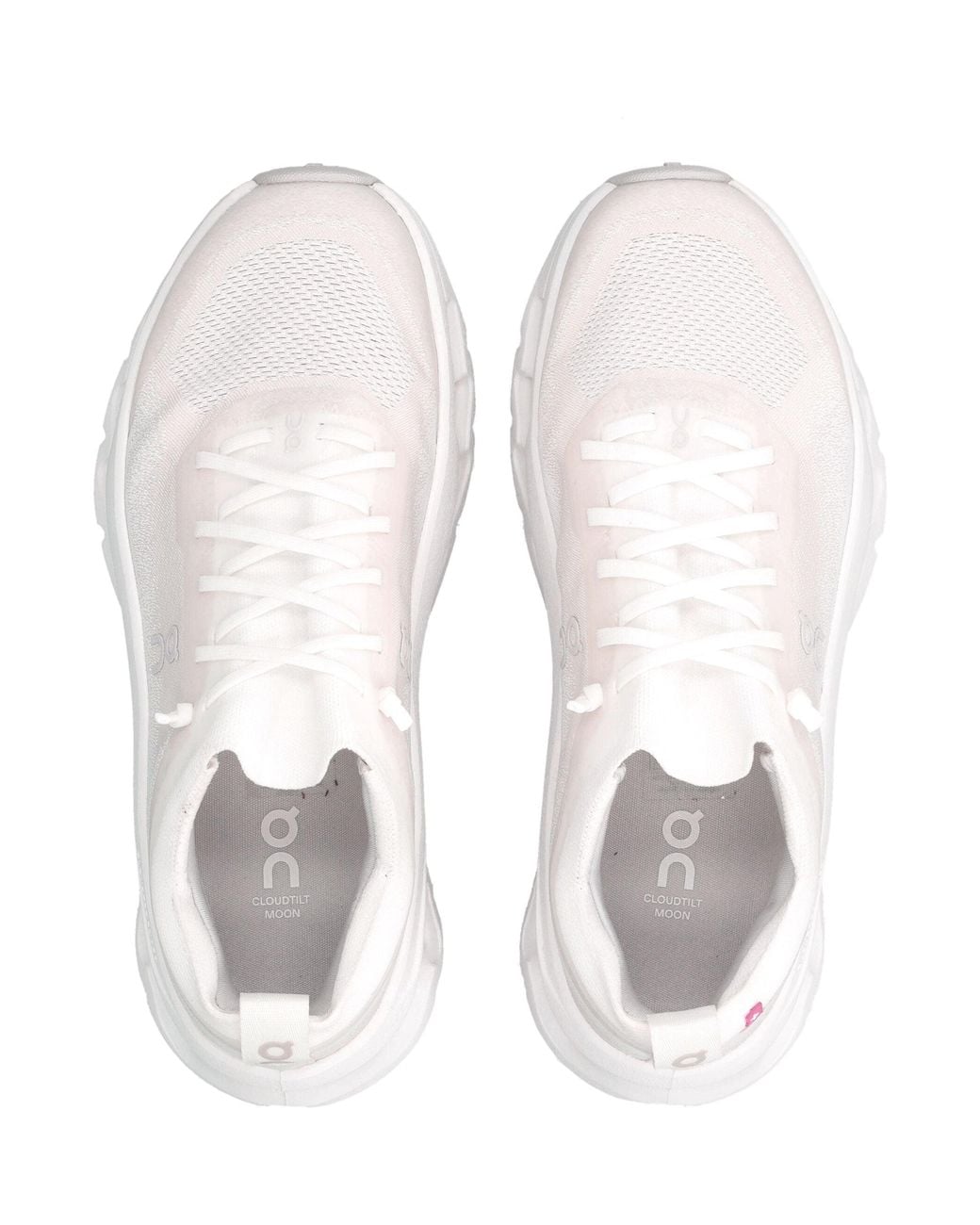 On Shoes White Cloudtilt Moon Low-Profile Fabric Sneakers