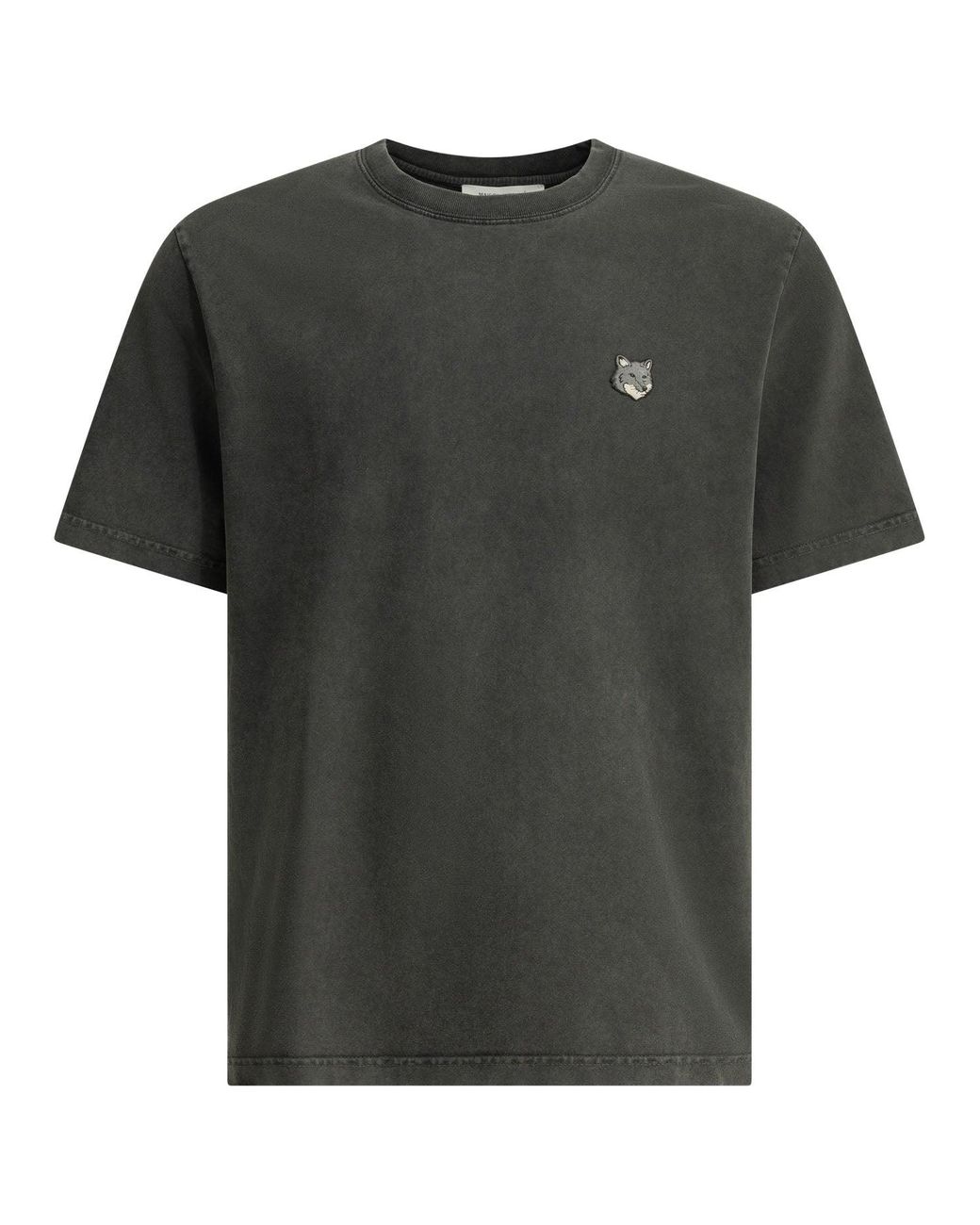 Maison Kitsuné Black "Fox Head Faded" Crew Neck T Shirt