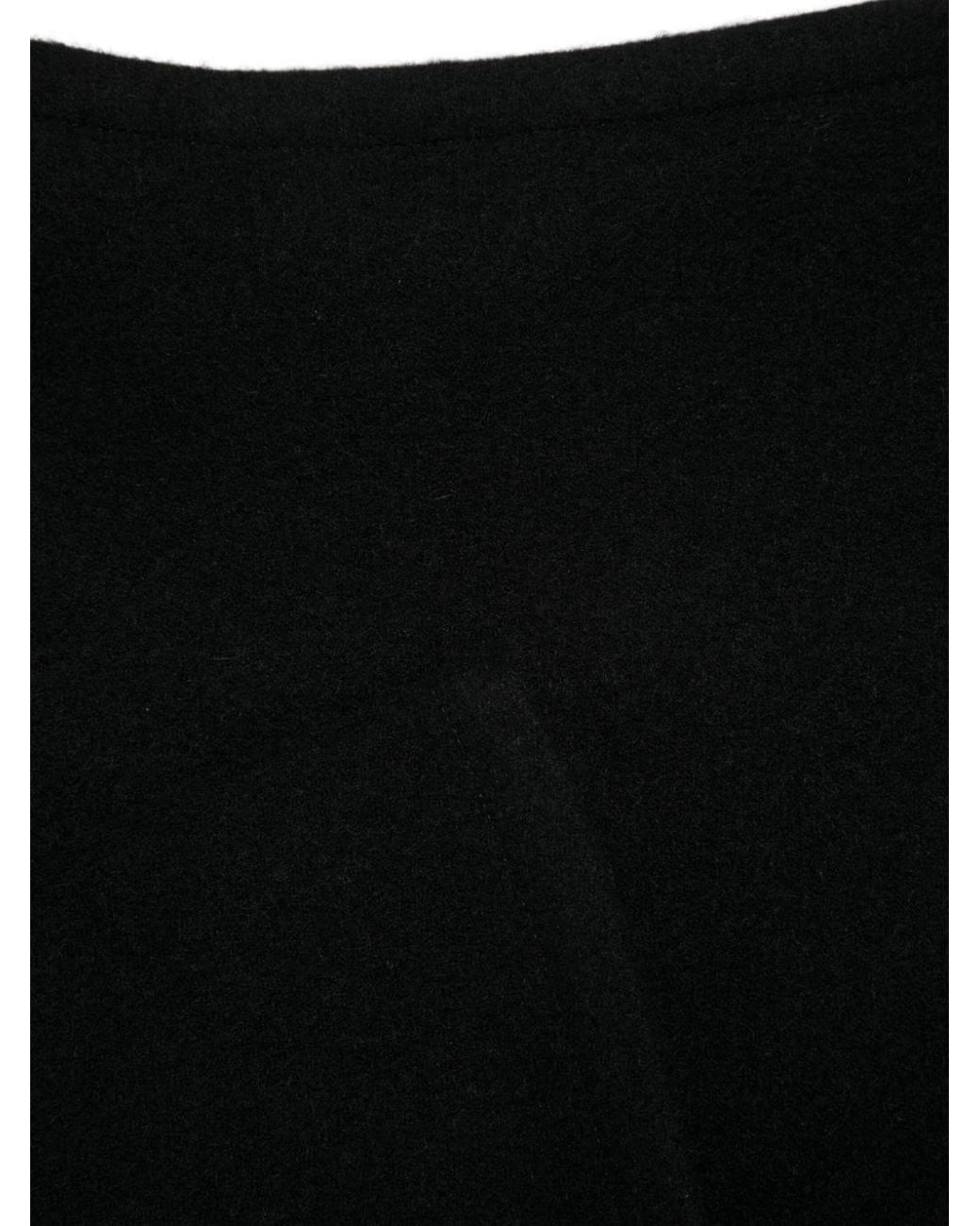 Rick Owens Black Virgin Wool Cowl Scarf for men