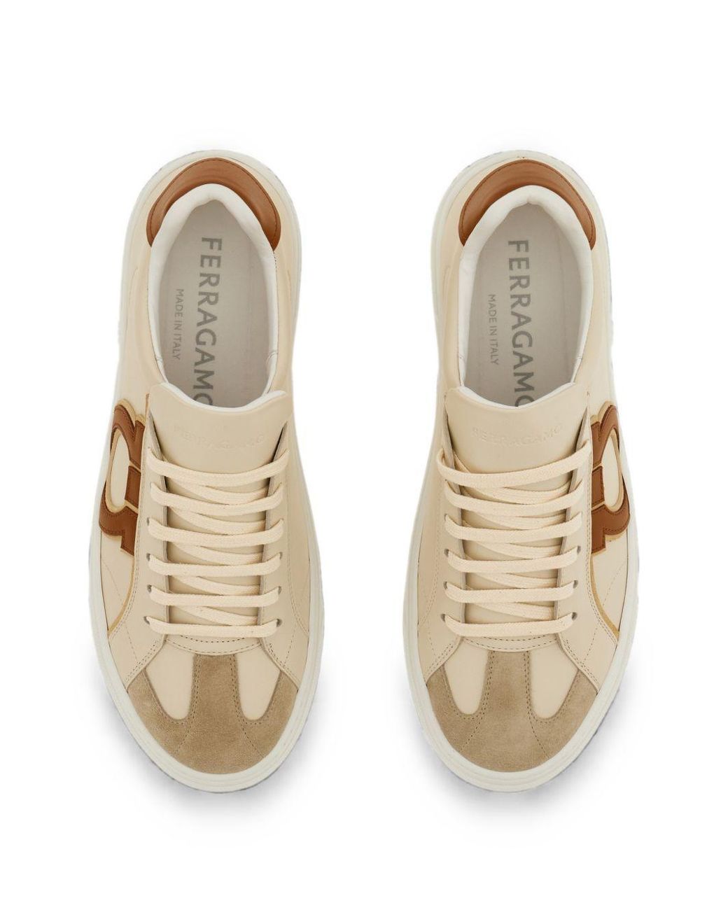 Ferragamo Natural Gancini Sneakers for men