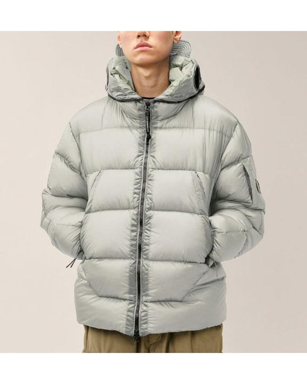 C P Company Gray D.D.Shell Explorer Lens Down Jacket